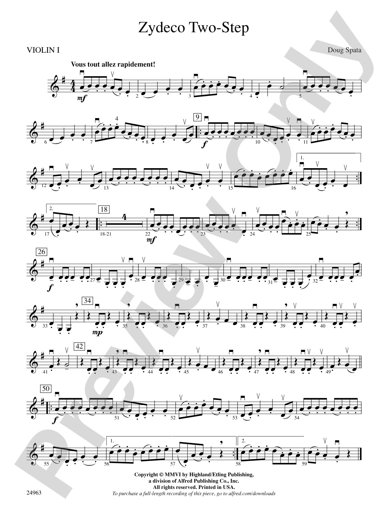 Zydeco Two-Step: 1st Violin