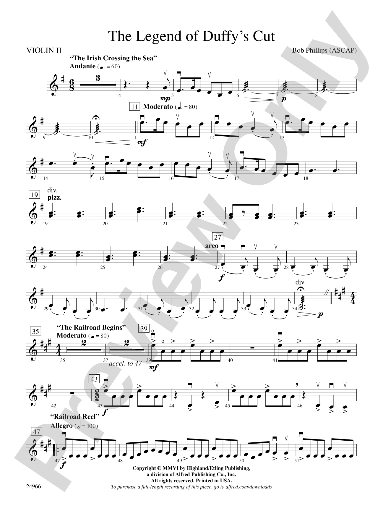 The Legend of Duffy's Cut: 2nd Violin