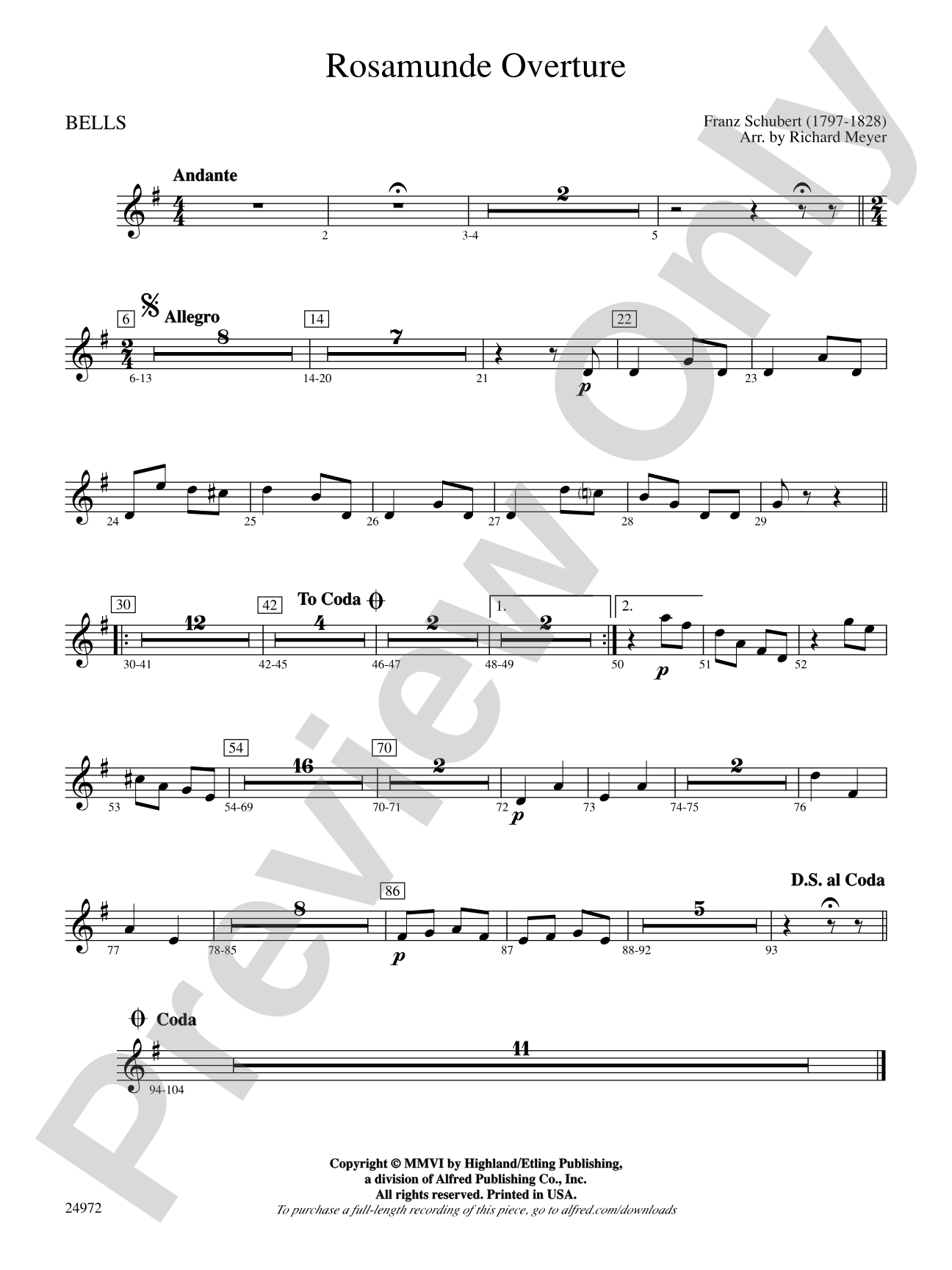 Rosamunde Overture: Bells