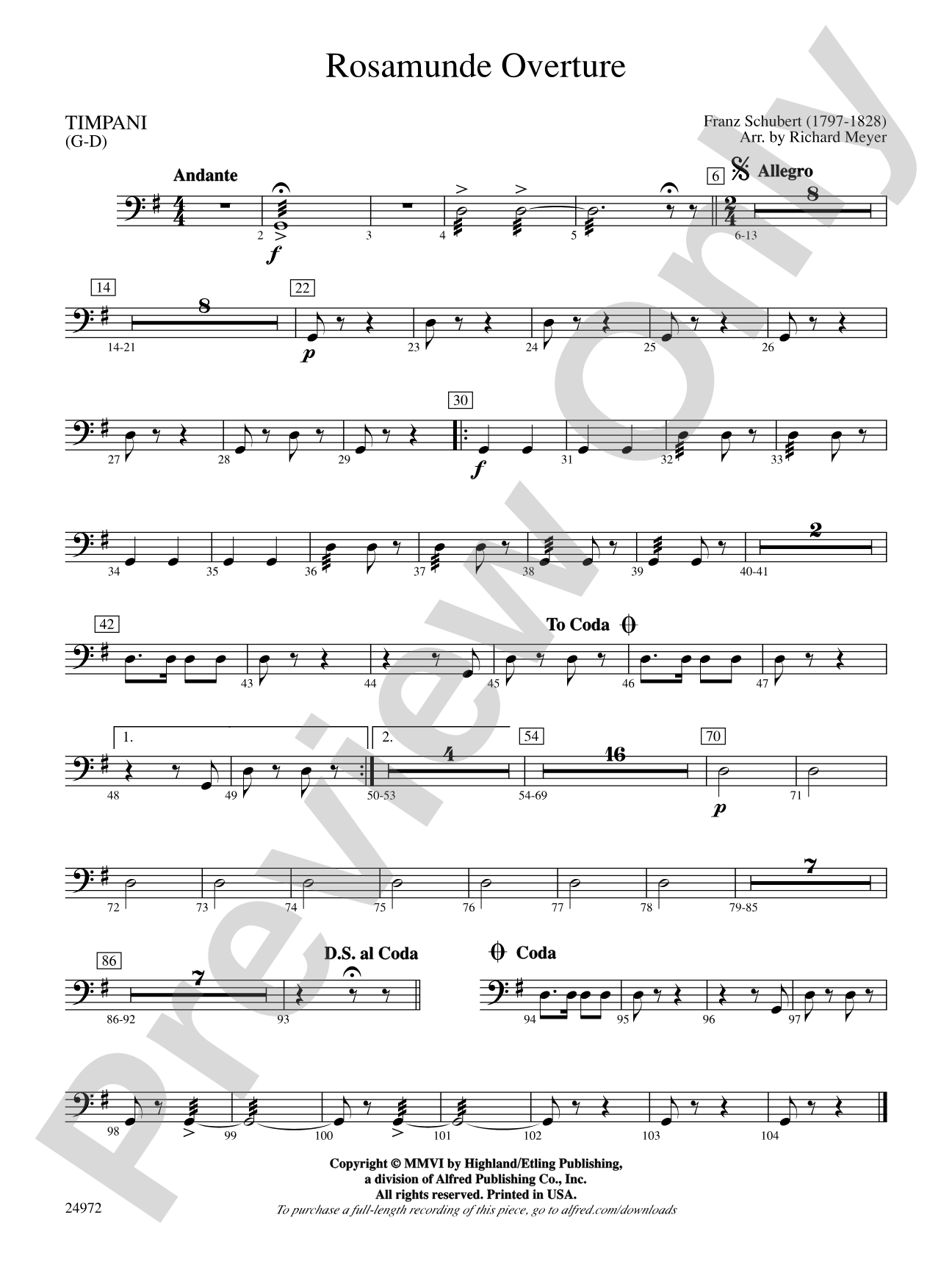 Rosamunde Overture: Timpani