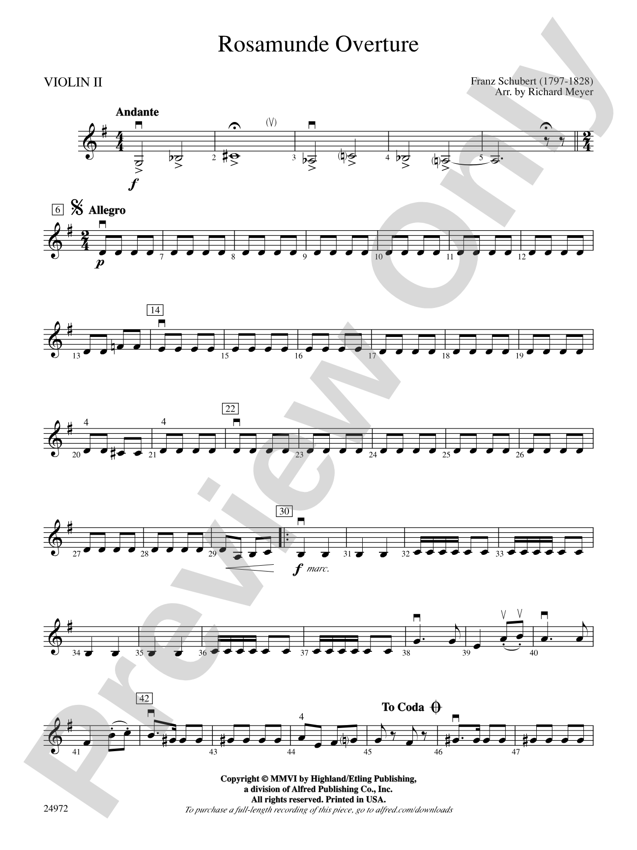 Rosamunde Overture: 2nd Violin