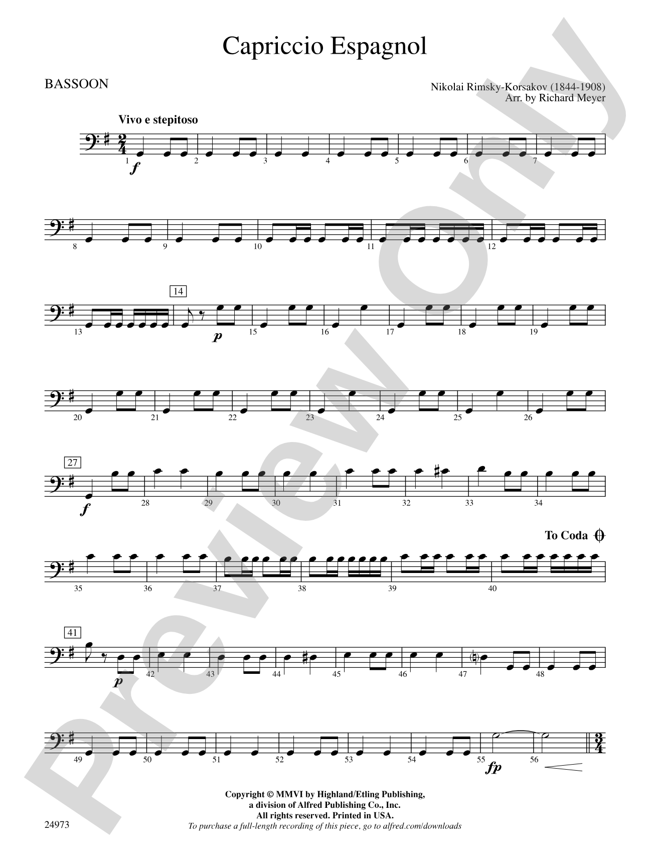 Capriccio Espagnol: Bassoon