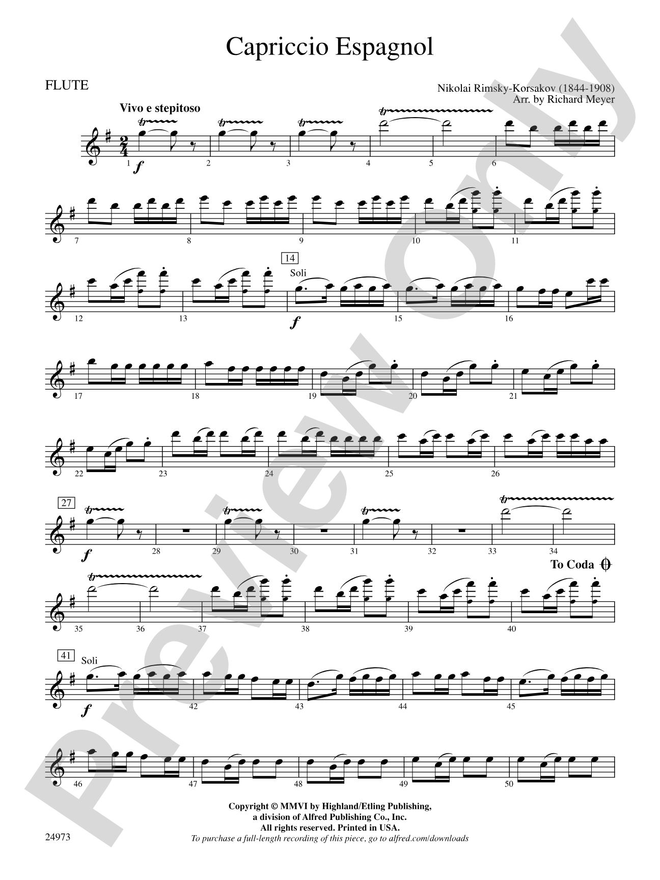 Capriccio Espagnol: Flute
