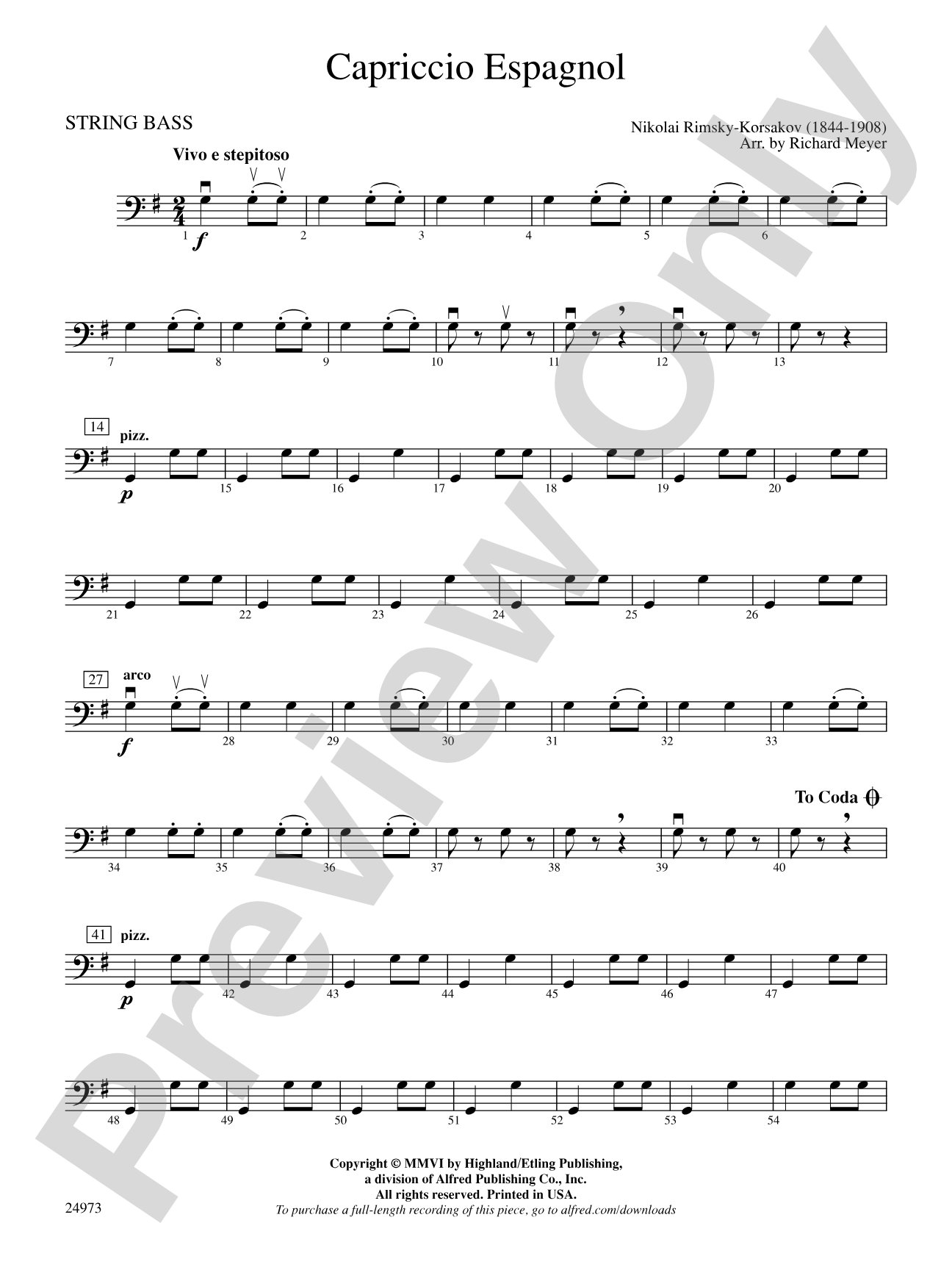 Capriccio Espagnol: String Bass