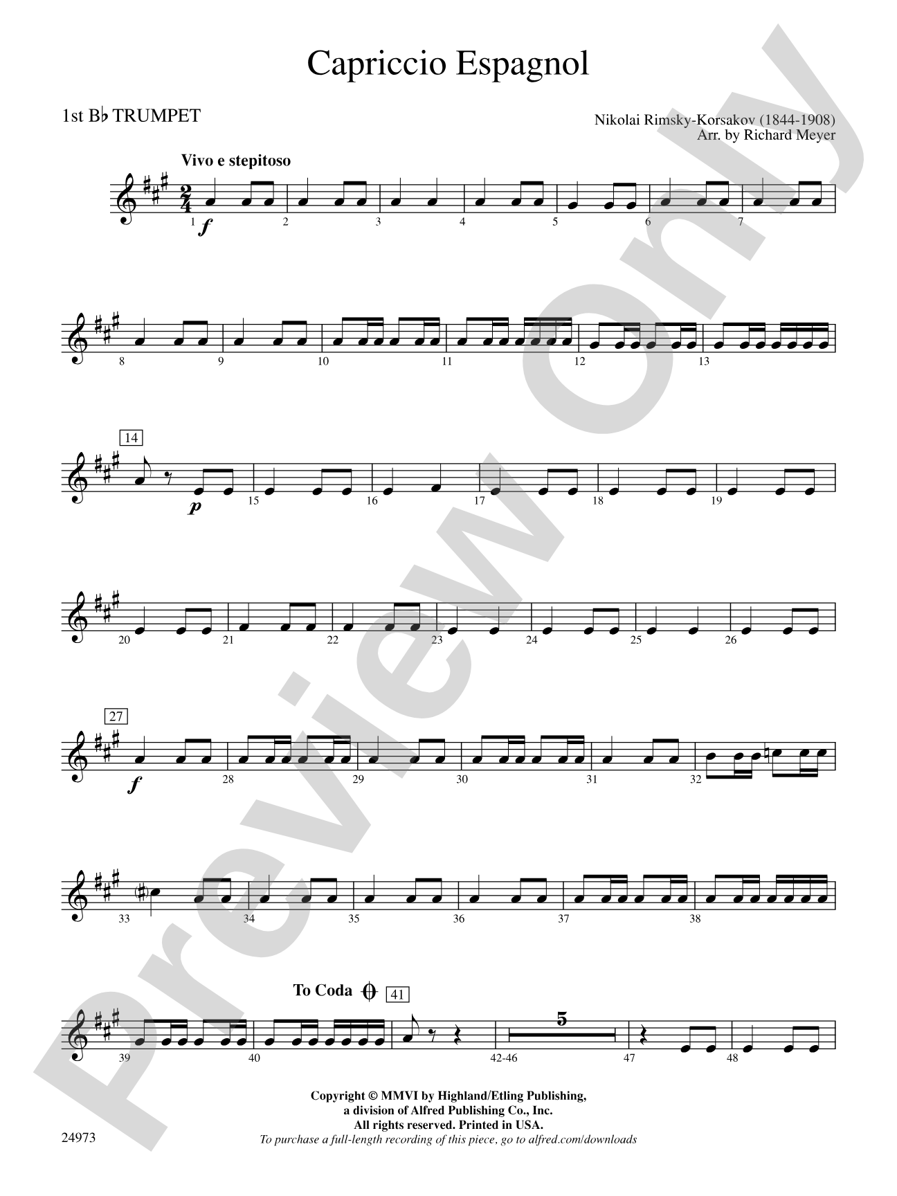 Capriccio Espagnol: 1st B-flat Trumpet