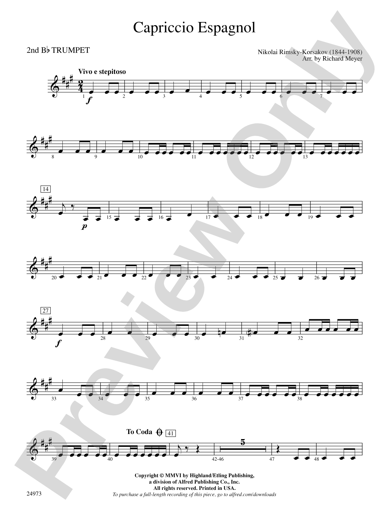 Capriccio Espagnol: 2nd B-flat Trumpet