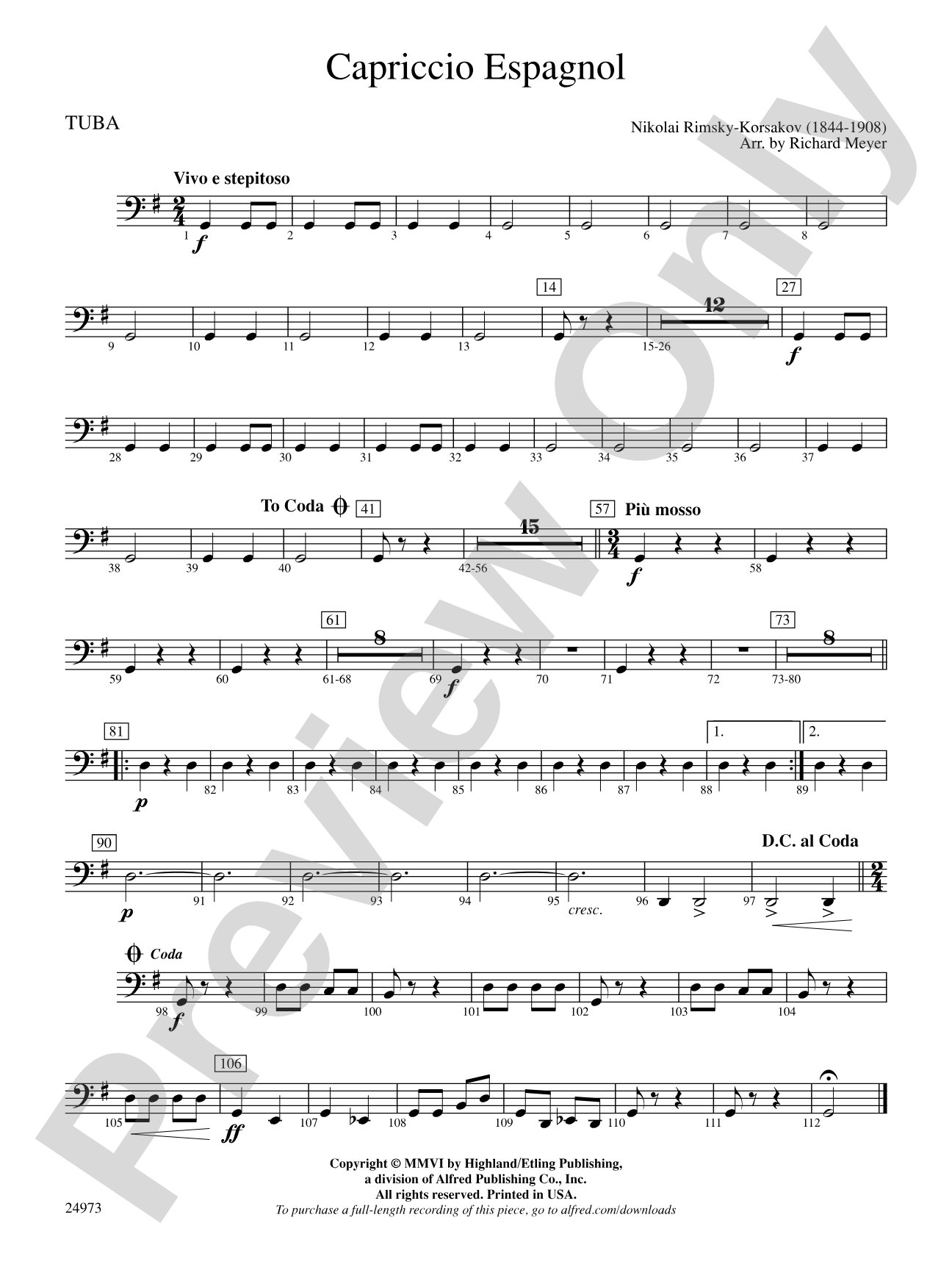 Capriccio Espagnol: Tuba