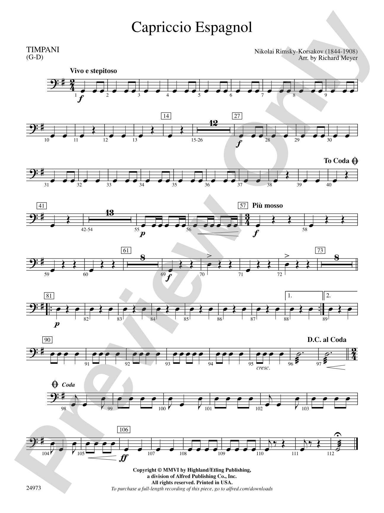 Capriccio Espagnol: Timpani
