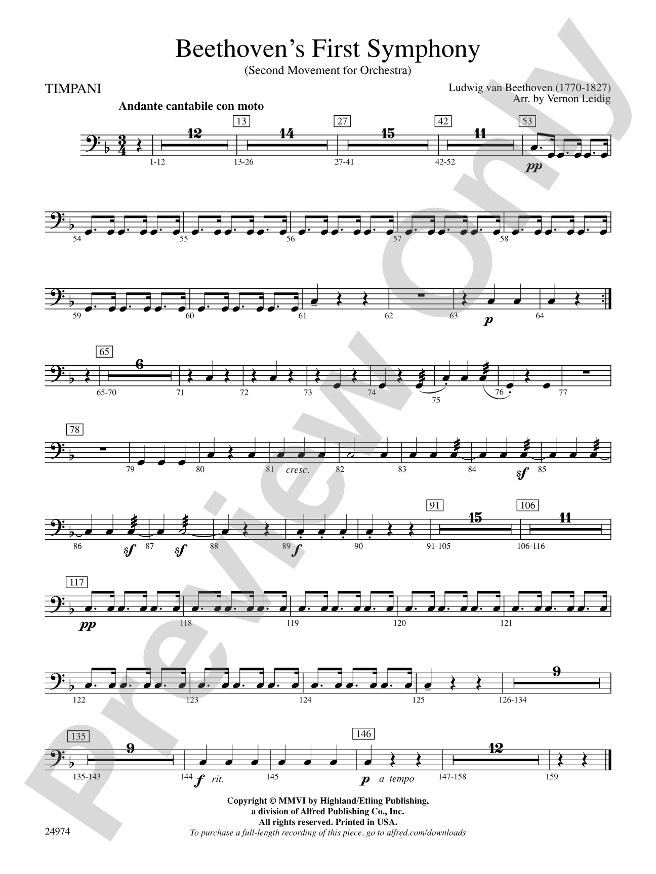 Beethoven's First Symphony, Second Movement: Timpani
