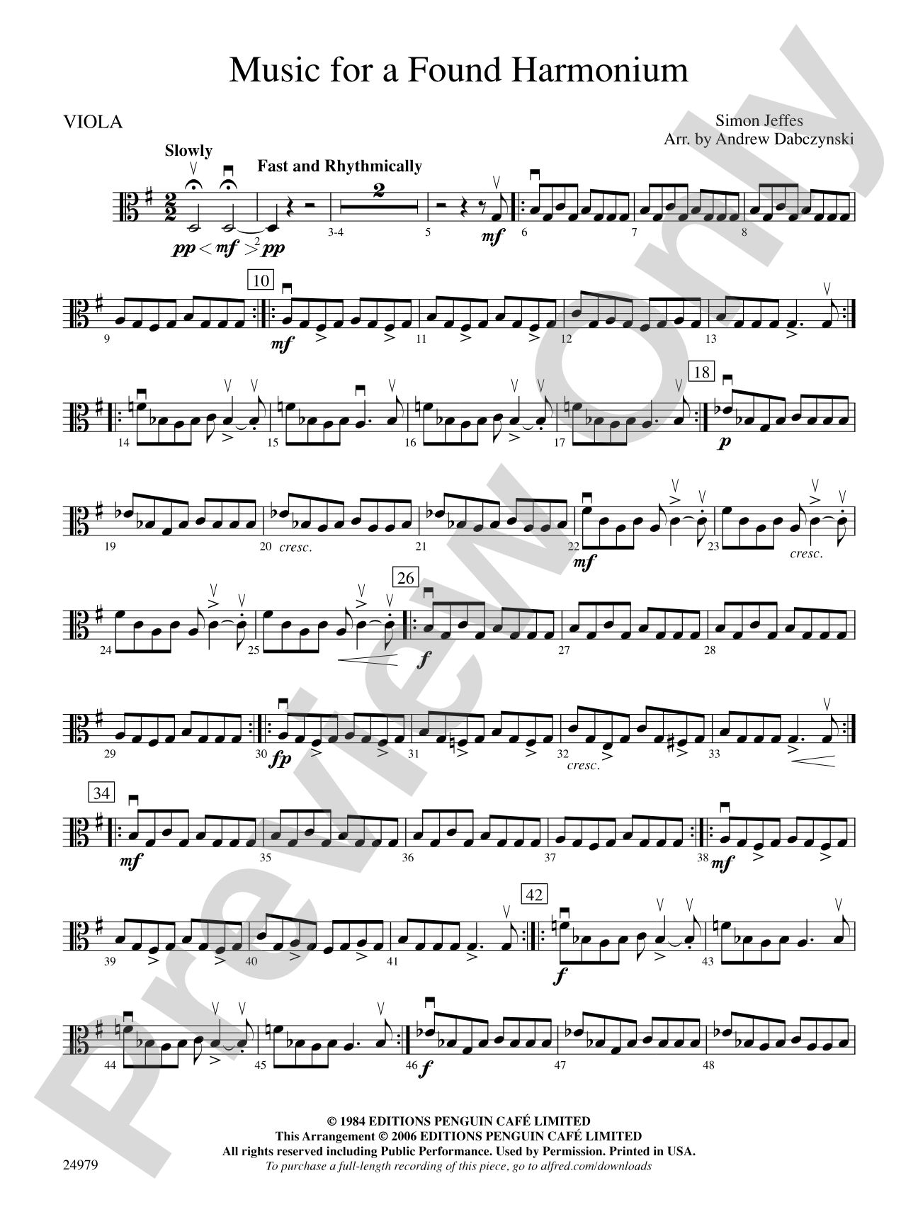 Music for a Found Harmonium: Viola