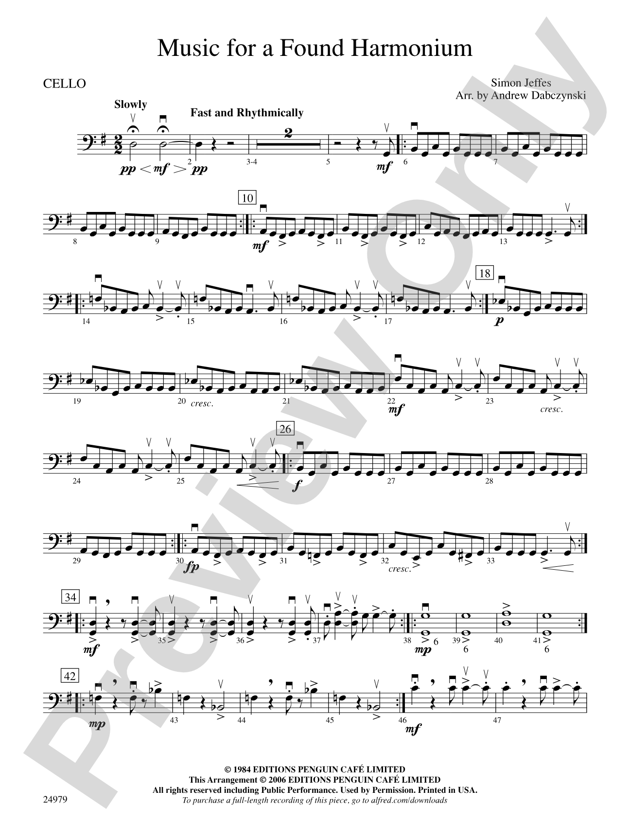 Music for a Found Harmonium: Cello