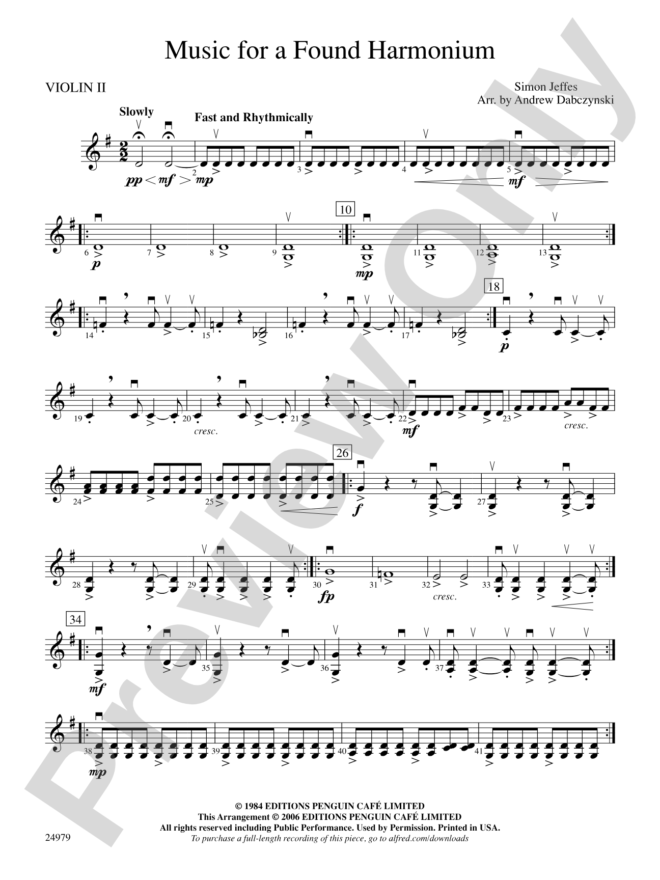 Music for a Found Harmonium: 2nd Violin