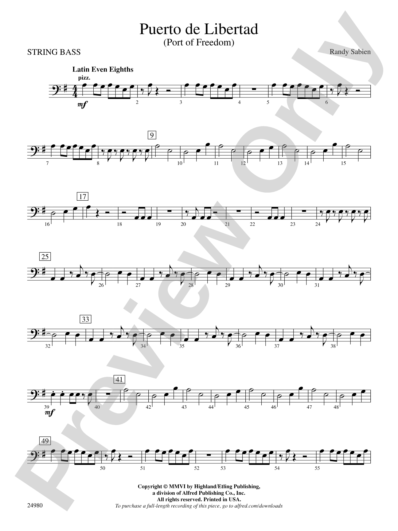 Puerto de Libertad (Port of Freedom): String Bass
