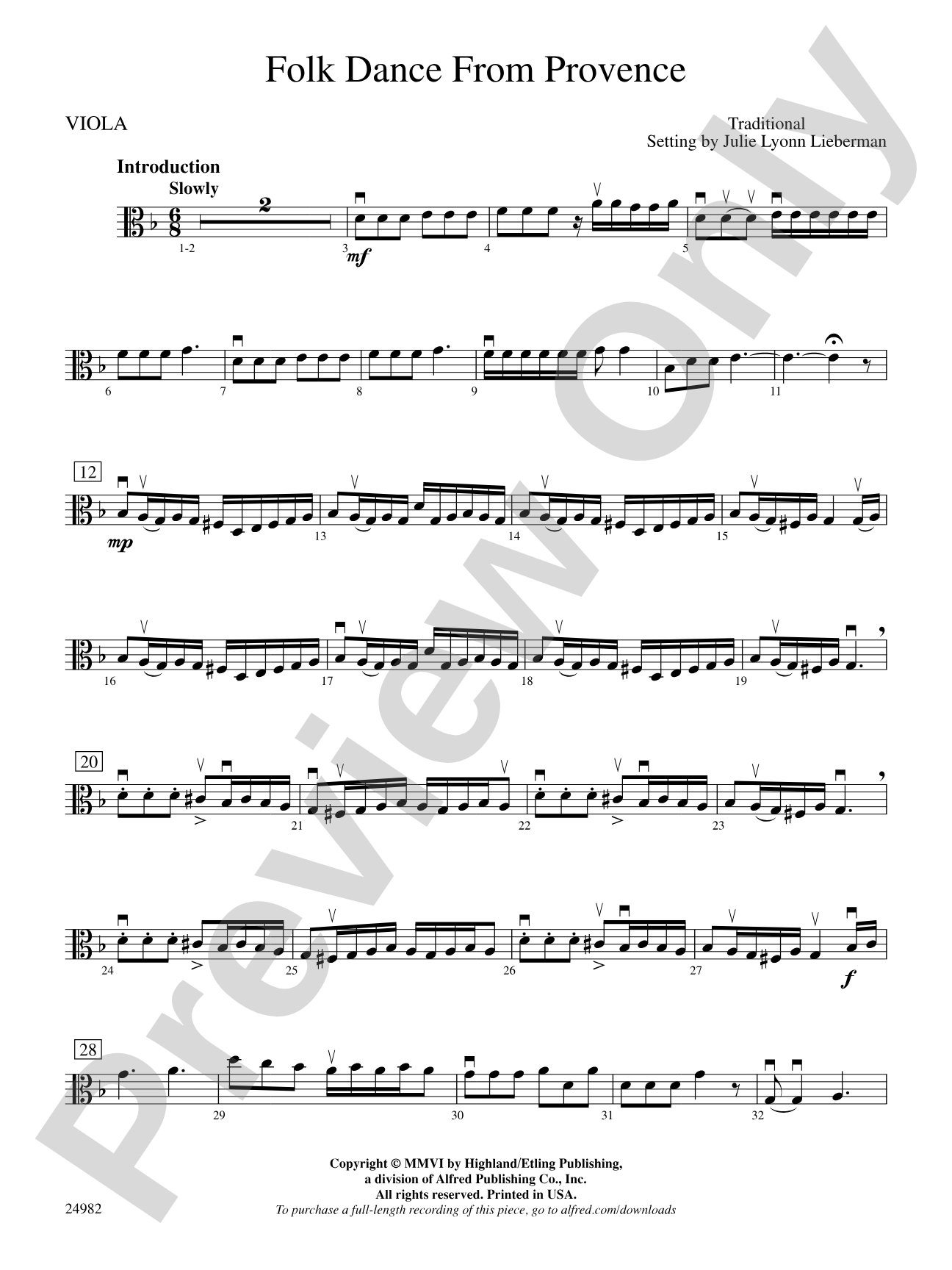 Folk Dance from Provence: Viola