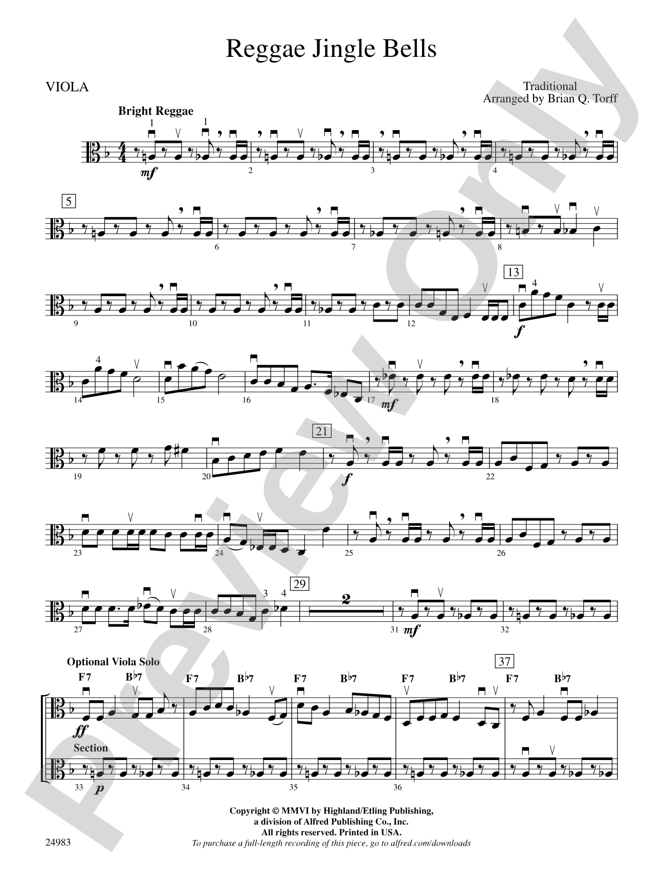 Reggae Jingle Bells: Viola