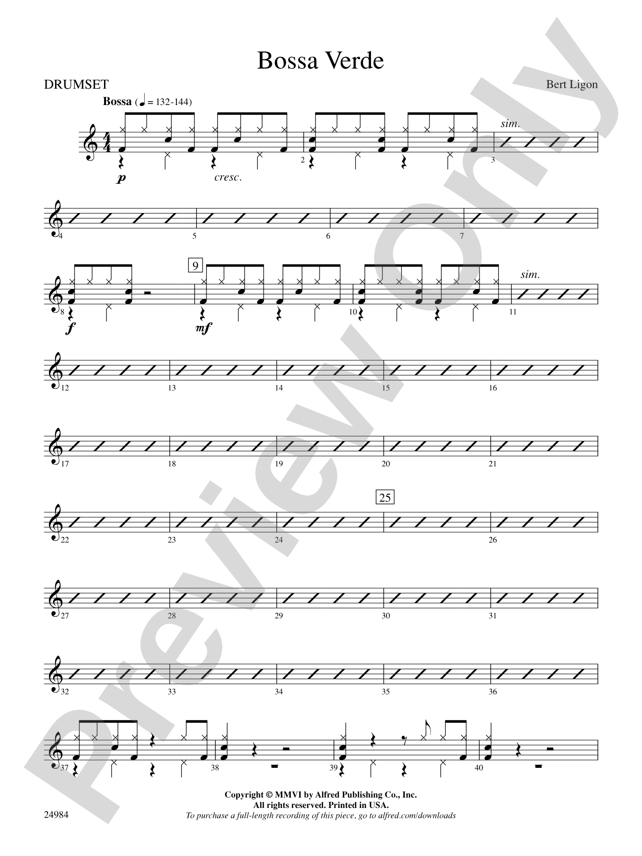 Bossa Verde: Drums