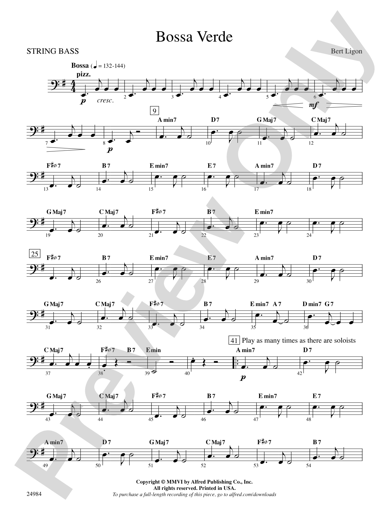 Bossa Verde: String Bass
