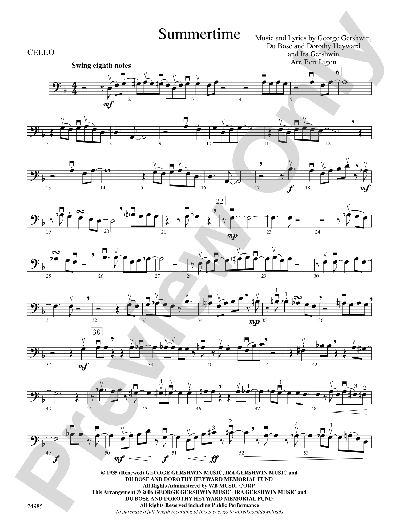 Summertime: Cello