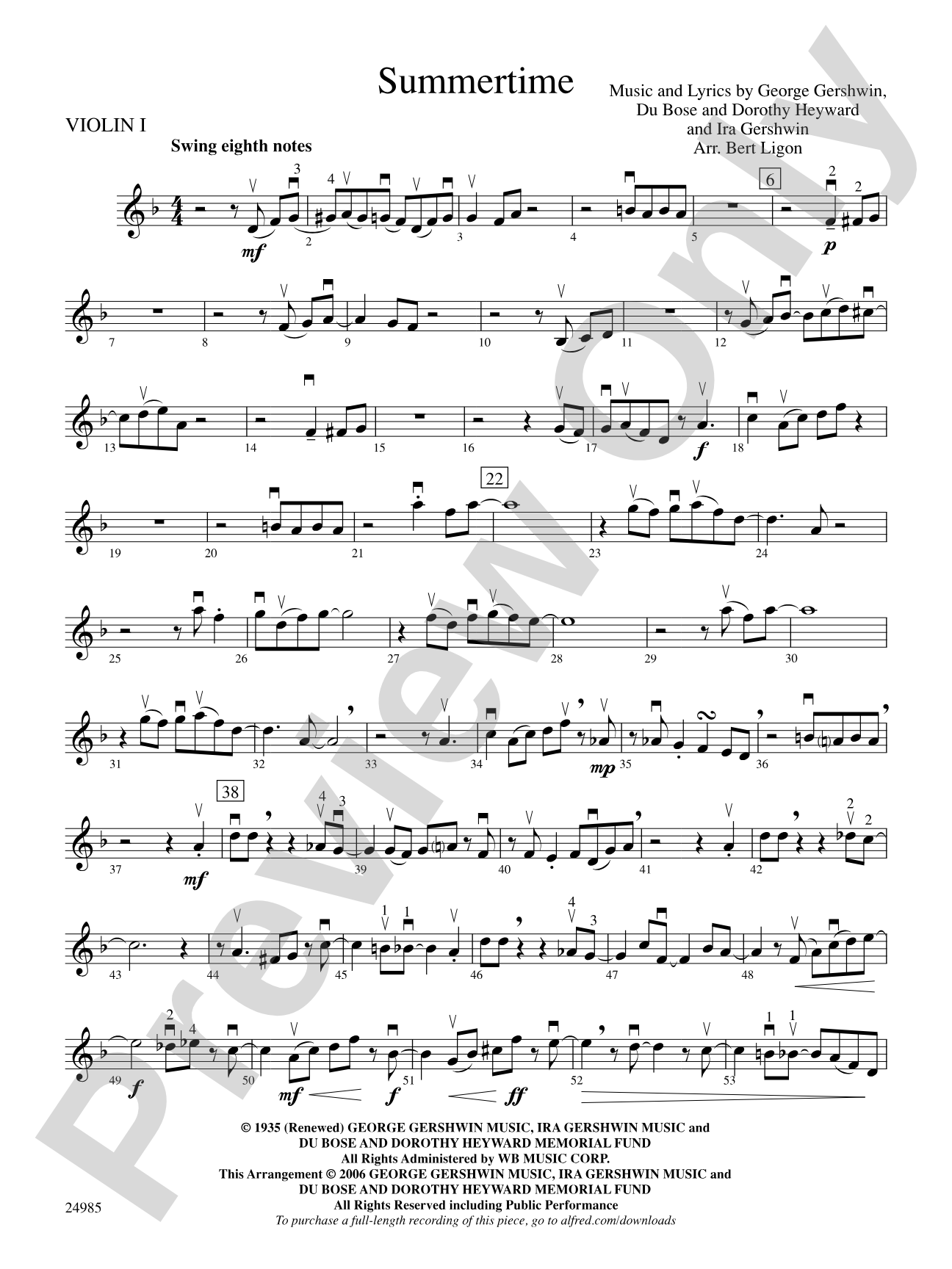 Summertime: 1st Violin