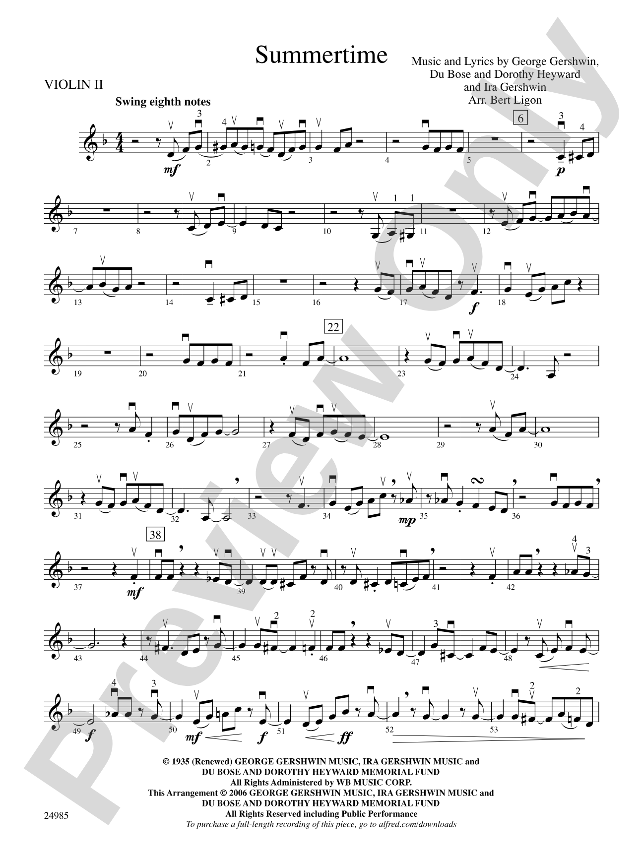Summertime: 2nd Violin