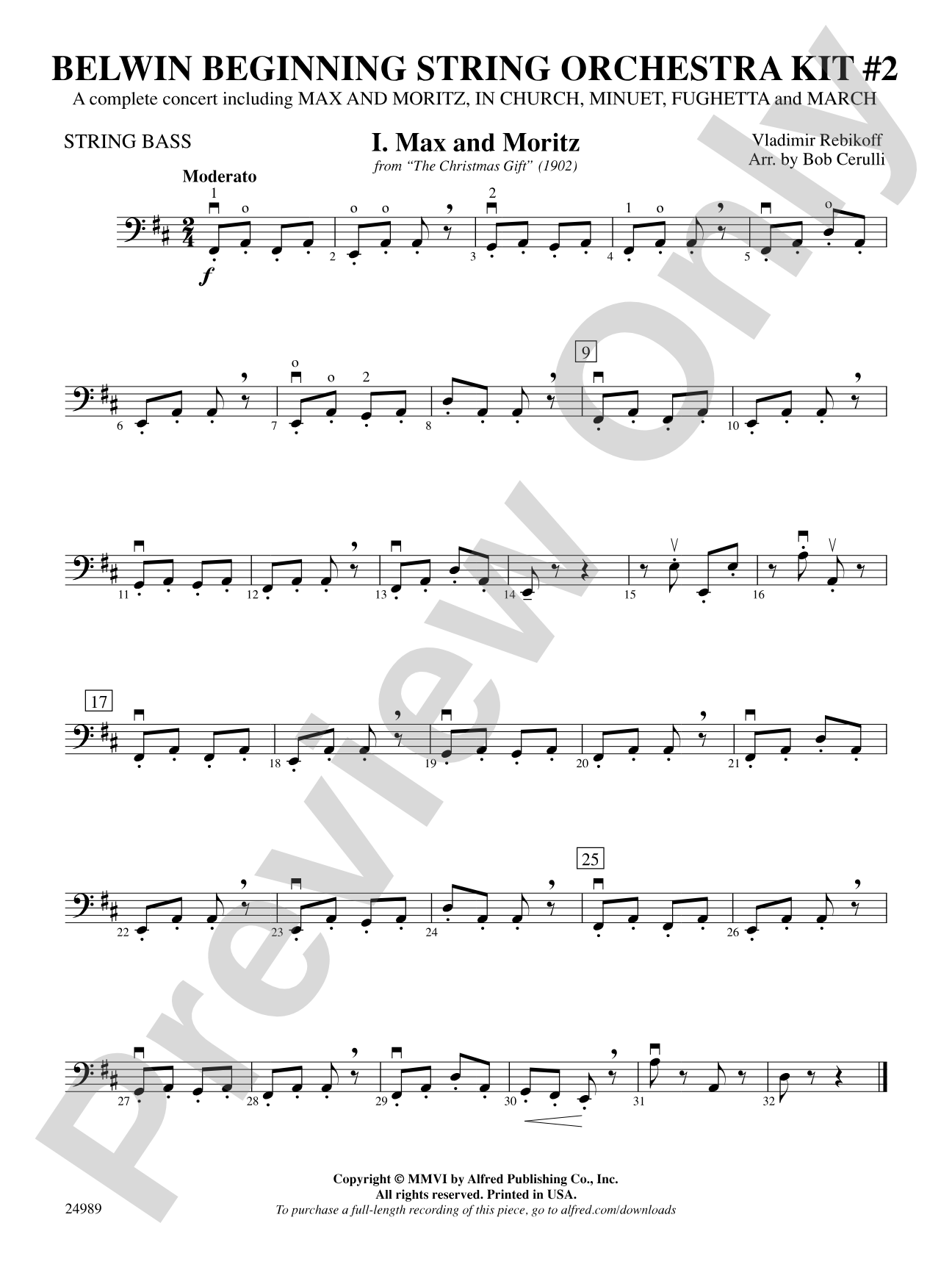 Belwin Beginning String Orchestra Kit #2: String Bass