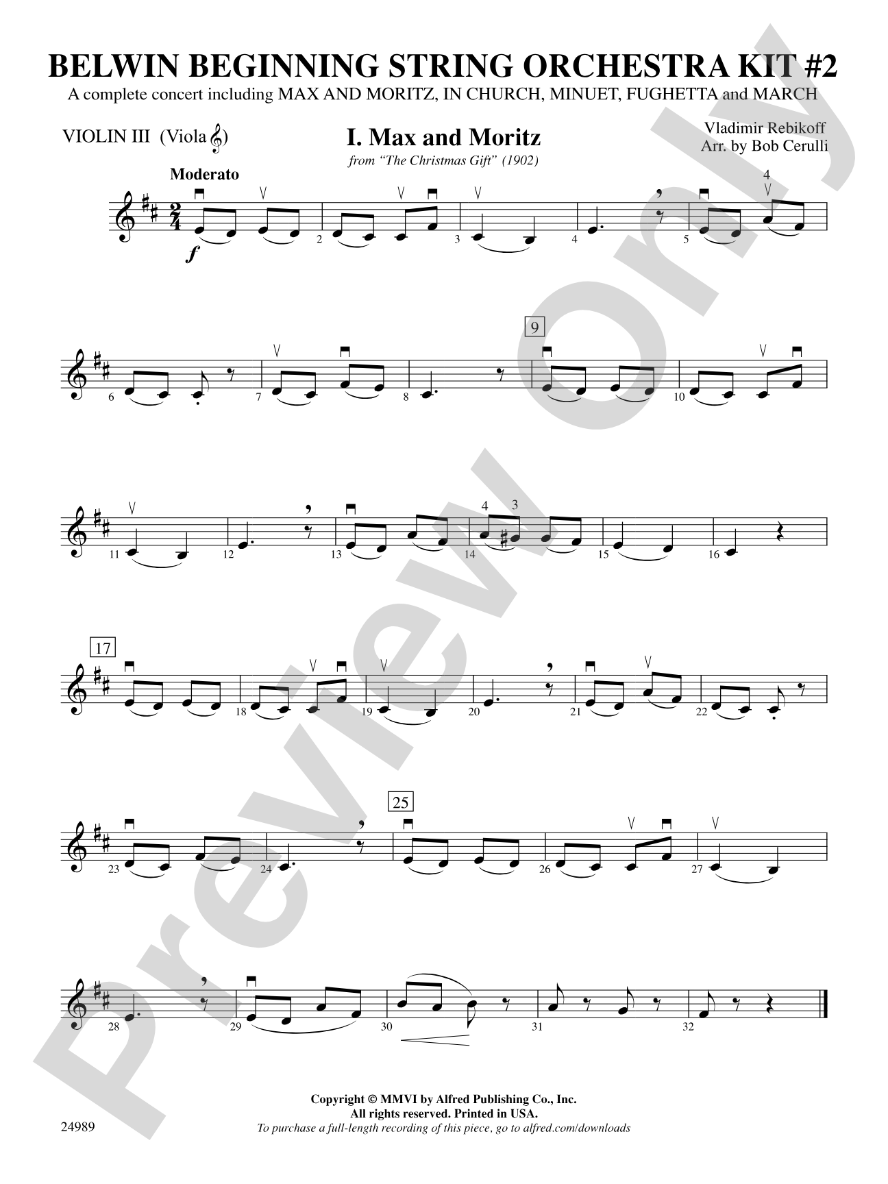 Belwin Beginning String Orchestra Kit #2: 3rd Violin (Viola [TC])