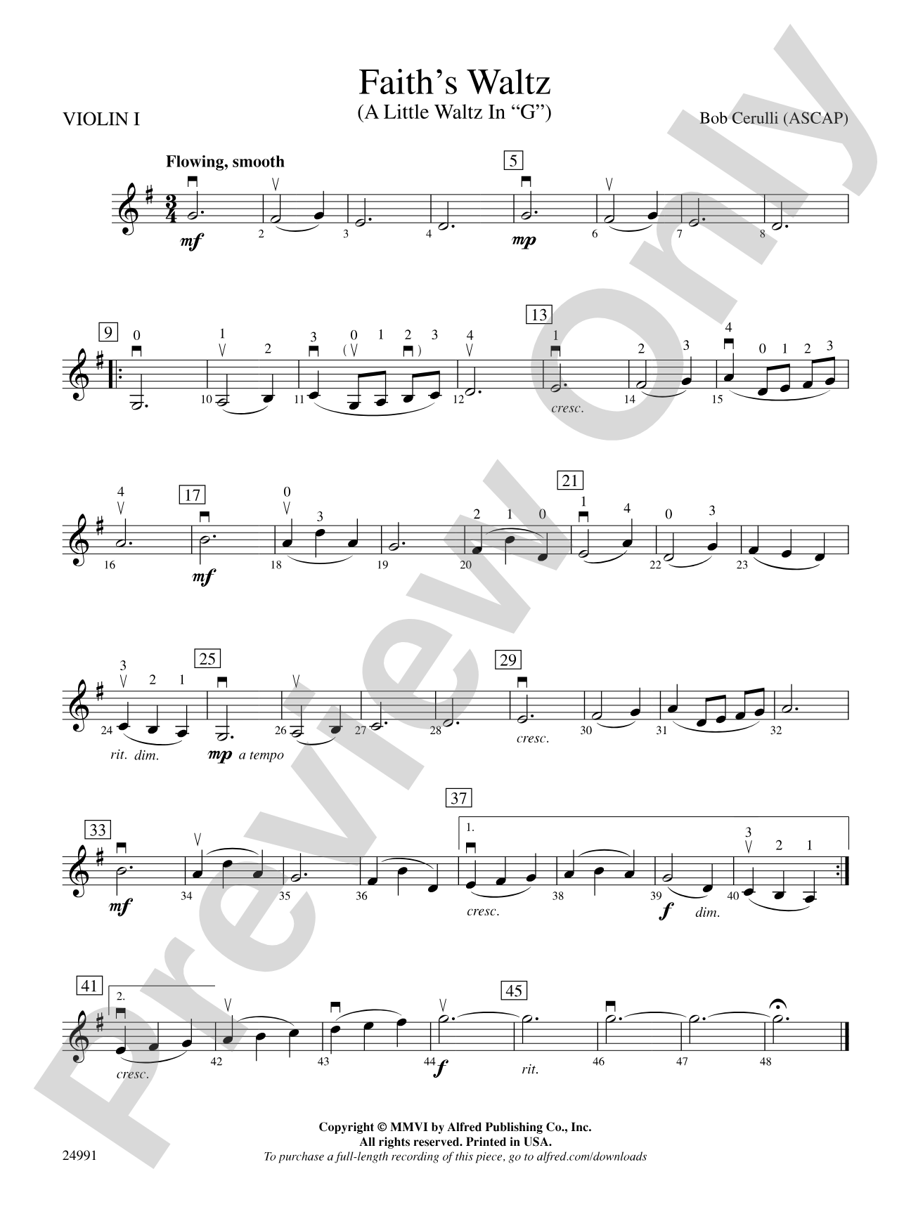 Faith's Waltz: 1st Violin