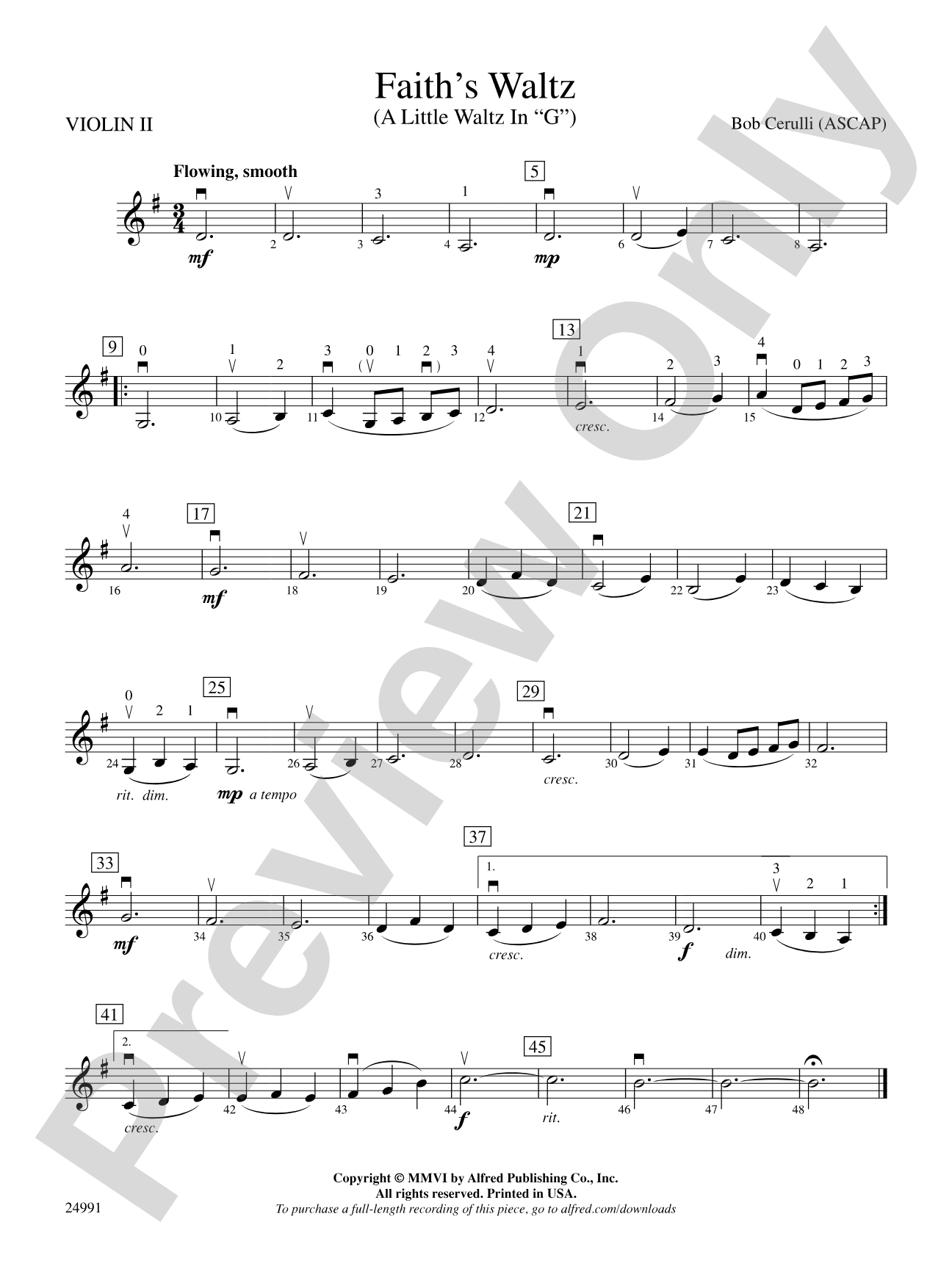 Faith's Waltz: 2nd Violin