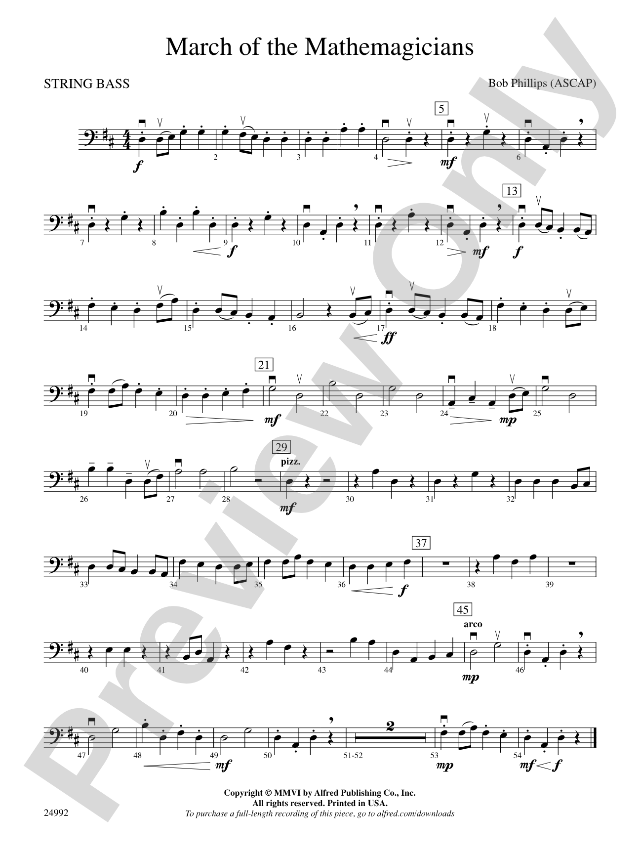 March of the Mathemagicians: String Bass