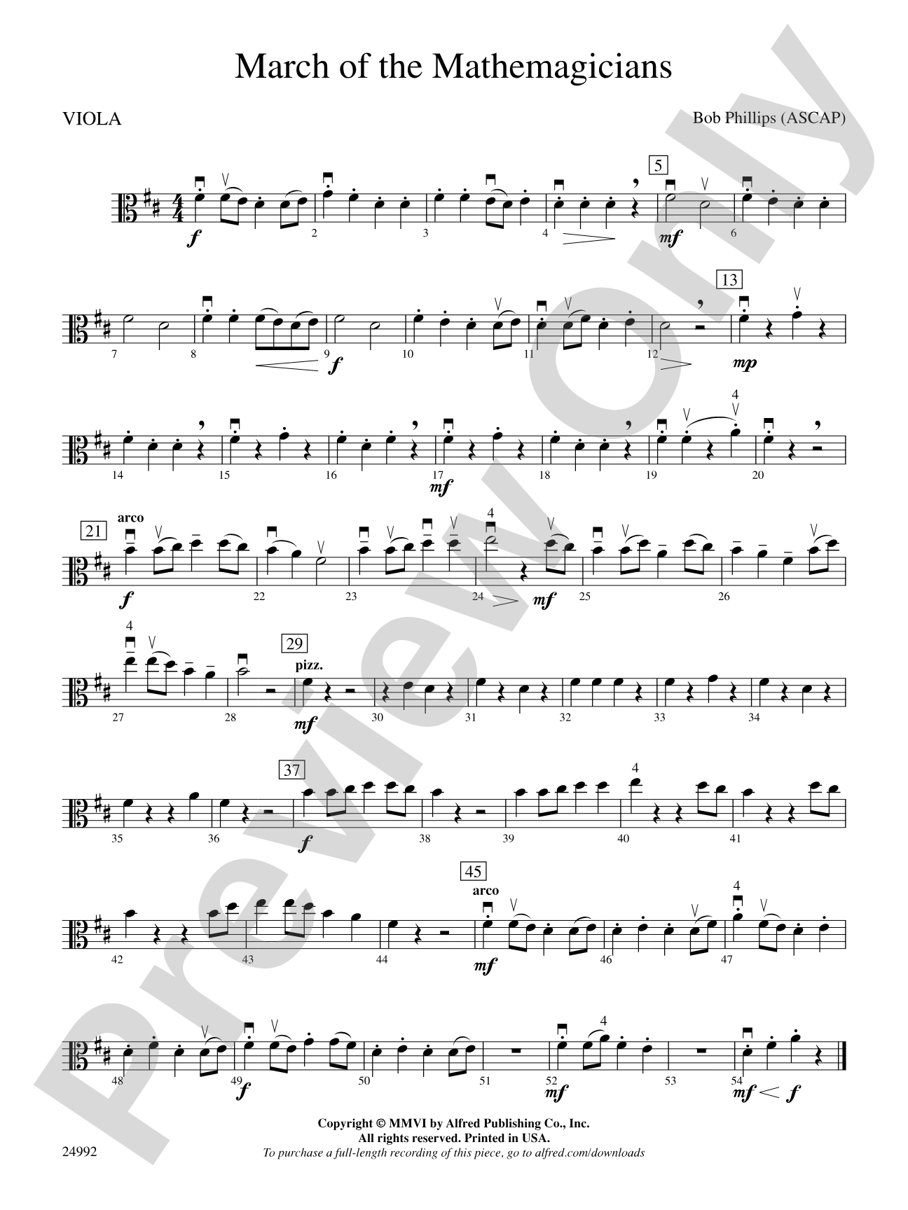 March of the Mathemagicians: Viola