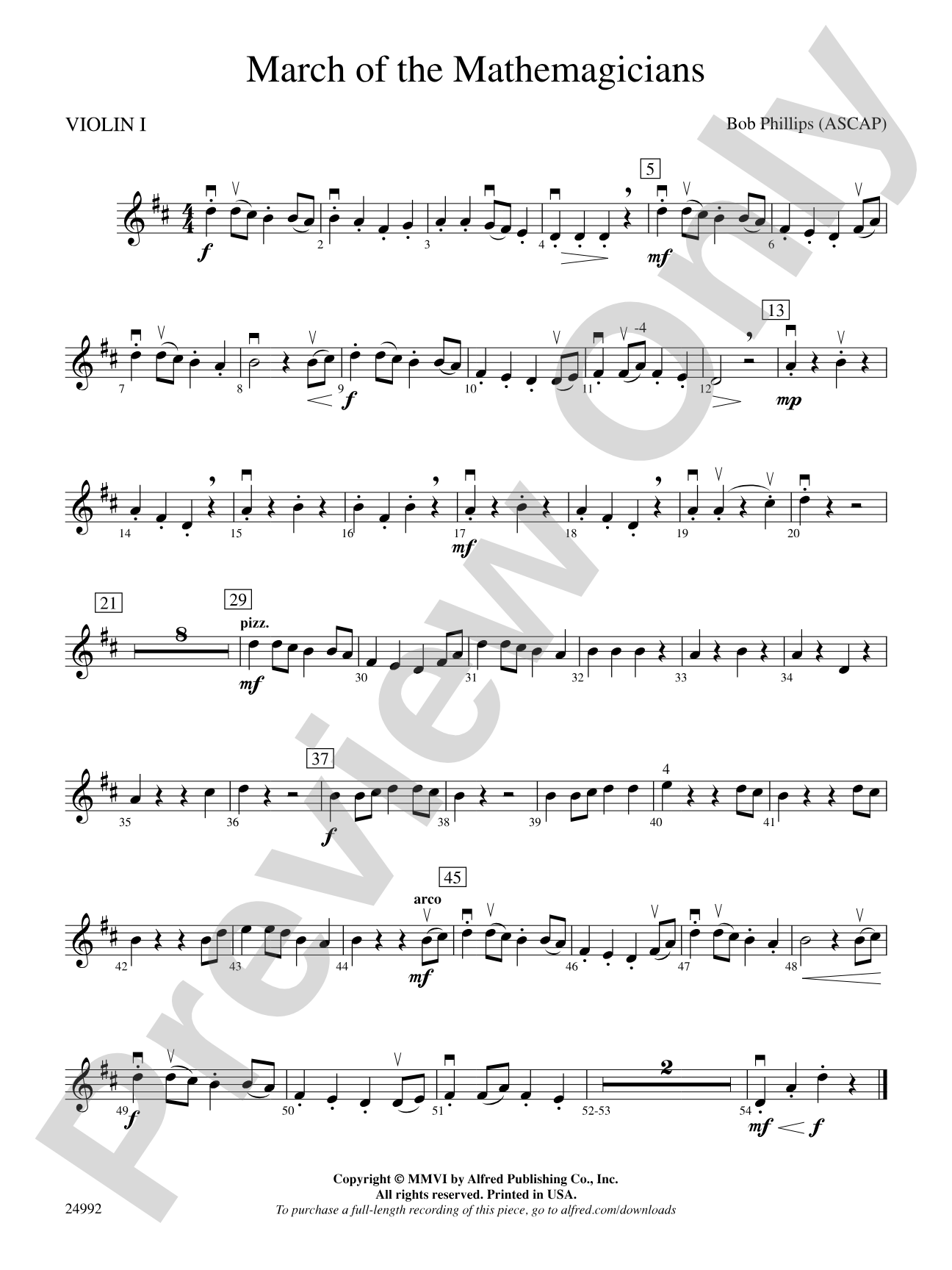 March of the Mathemagicians: 1st Violin