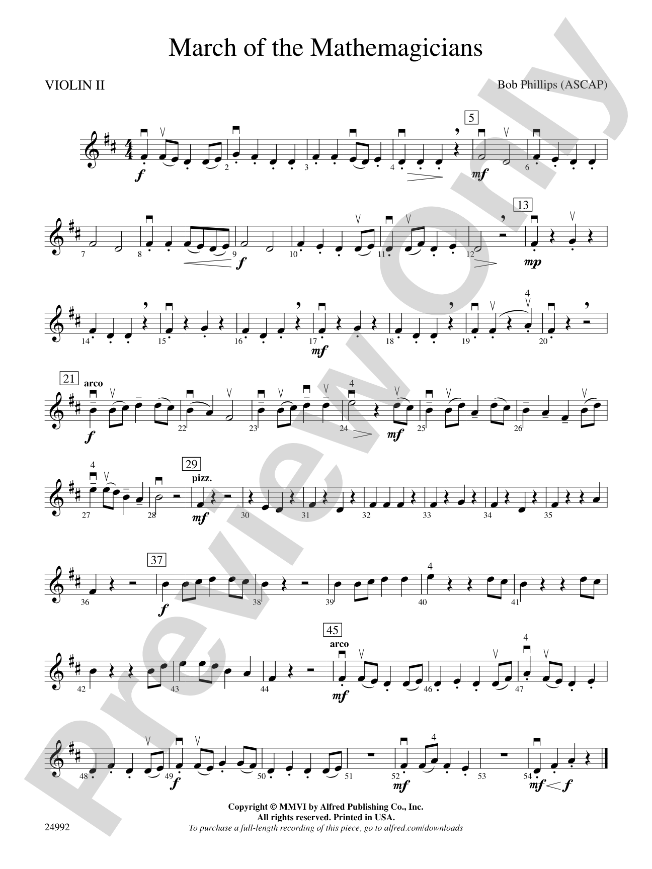 March of the Mathemagicians: 2nd Violin