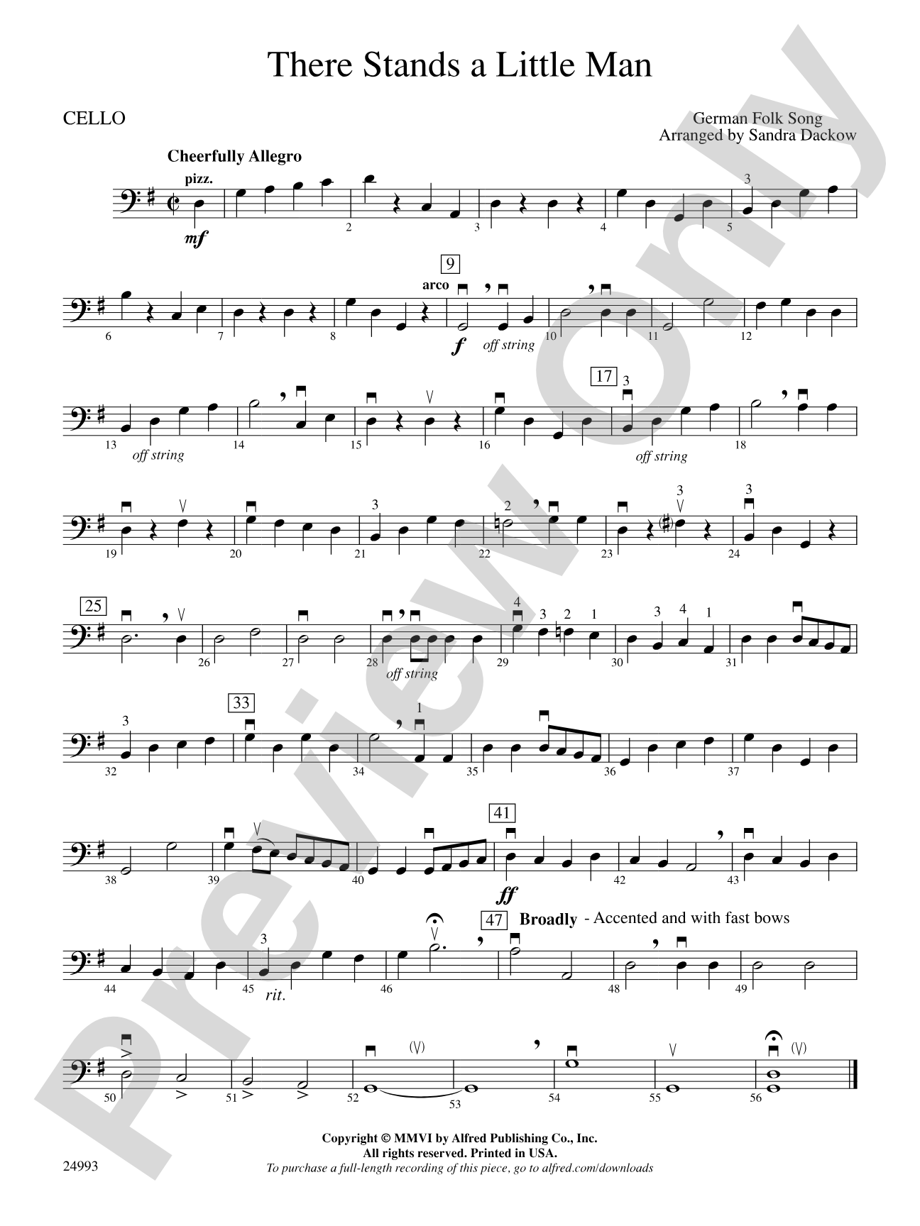 There Stands a Little Man: Cello