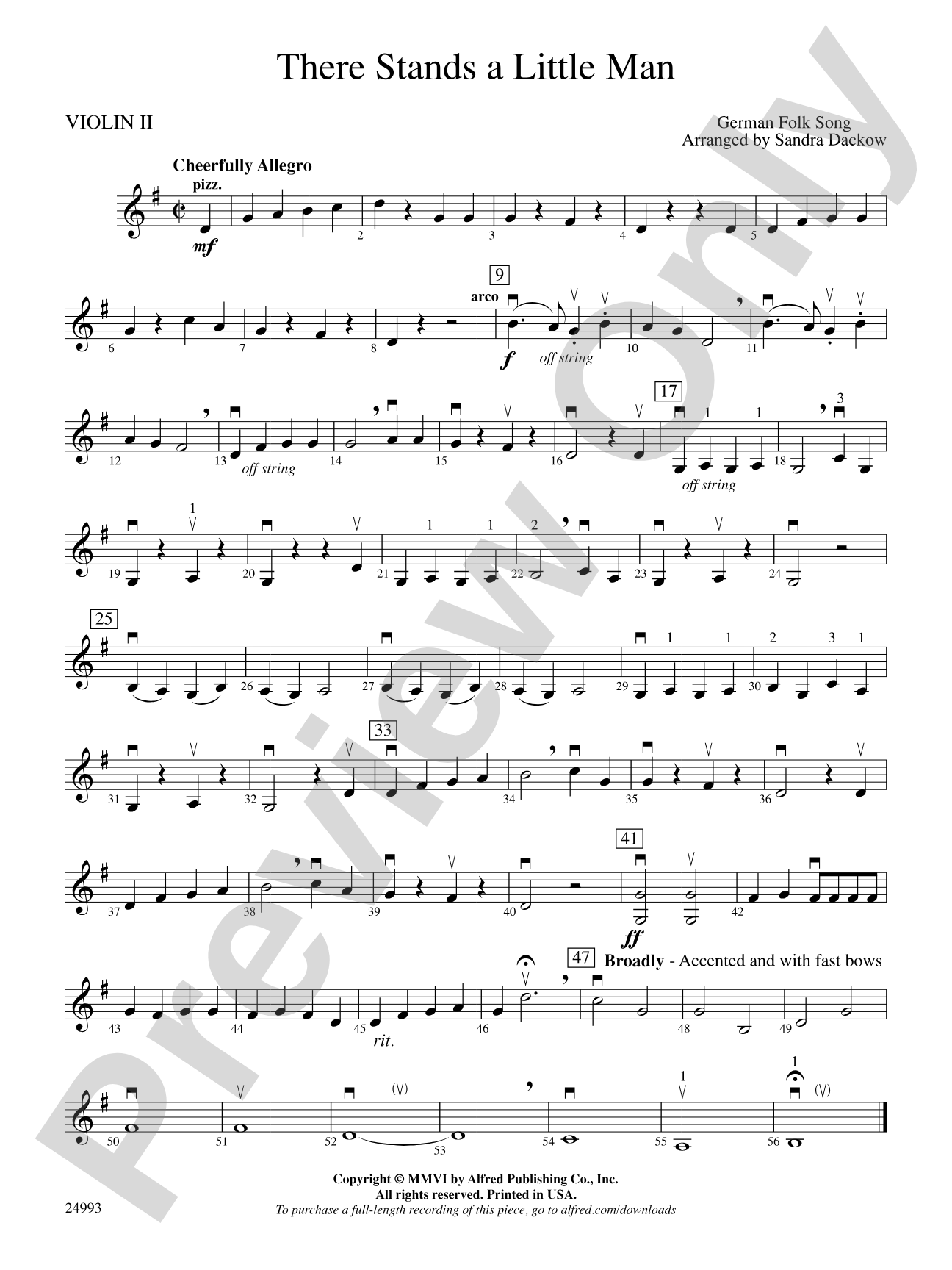 There Stands a Little Man: 2nd Violin