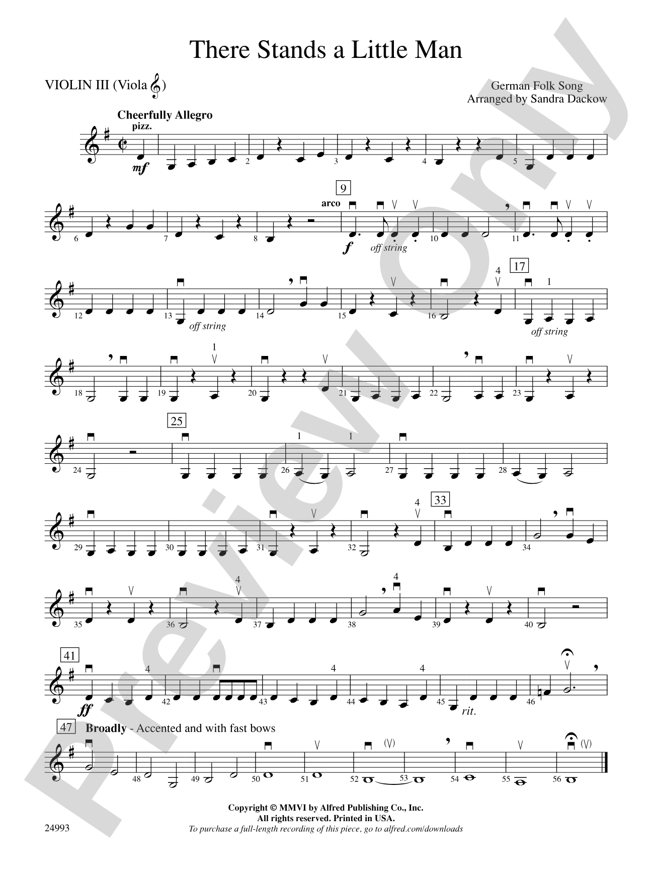 There Stands a Little Man: 3rd Violin (Viola [TC])
