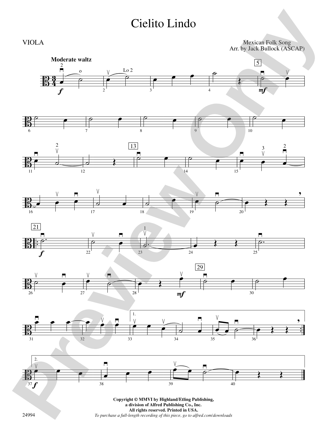 Cielito Lindo: Viola