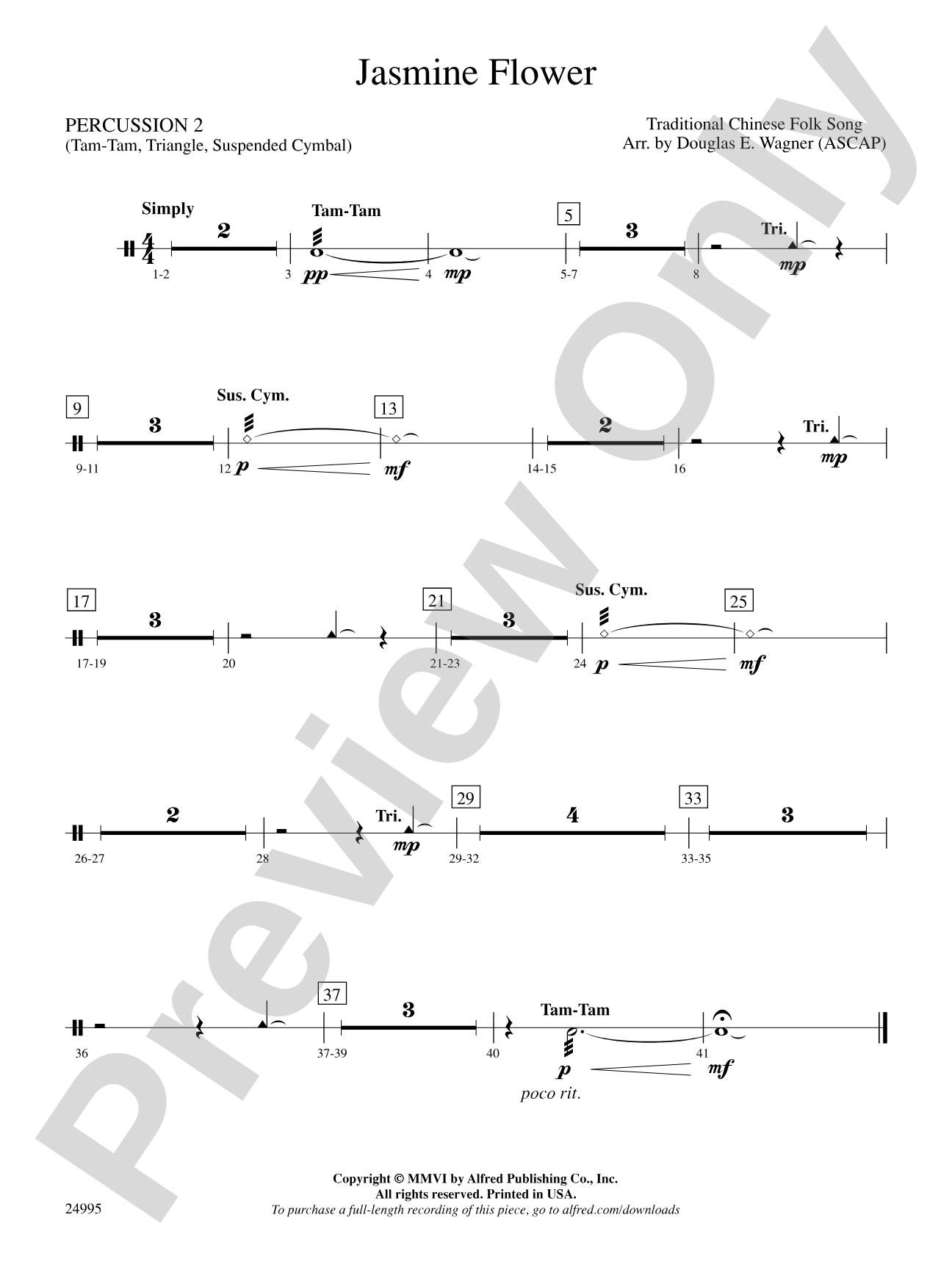 Jasmine Flower: 2nd Percussion