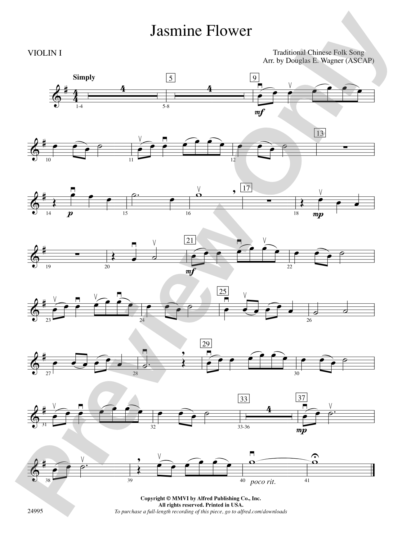 Jasmine Flower: 1st Violin