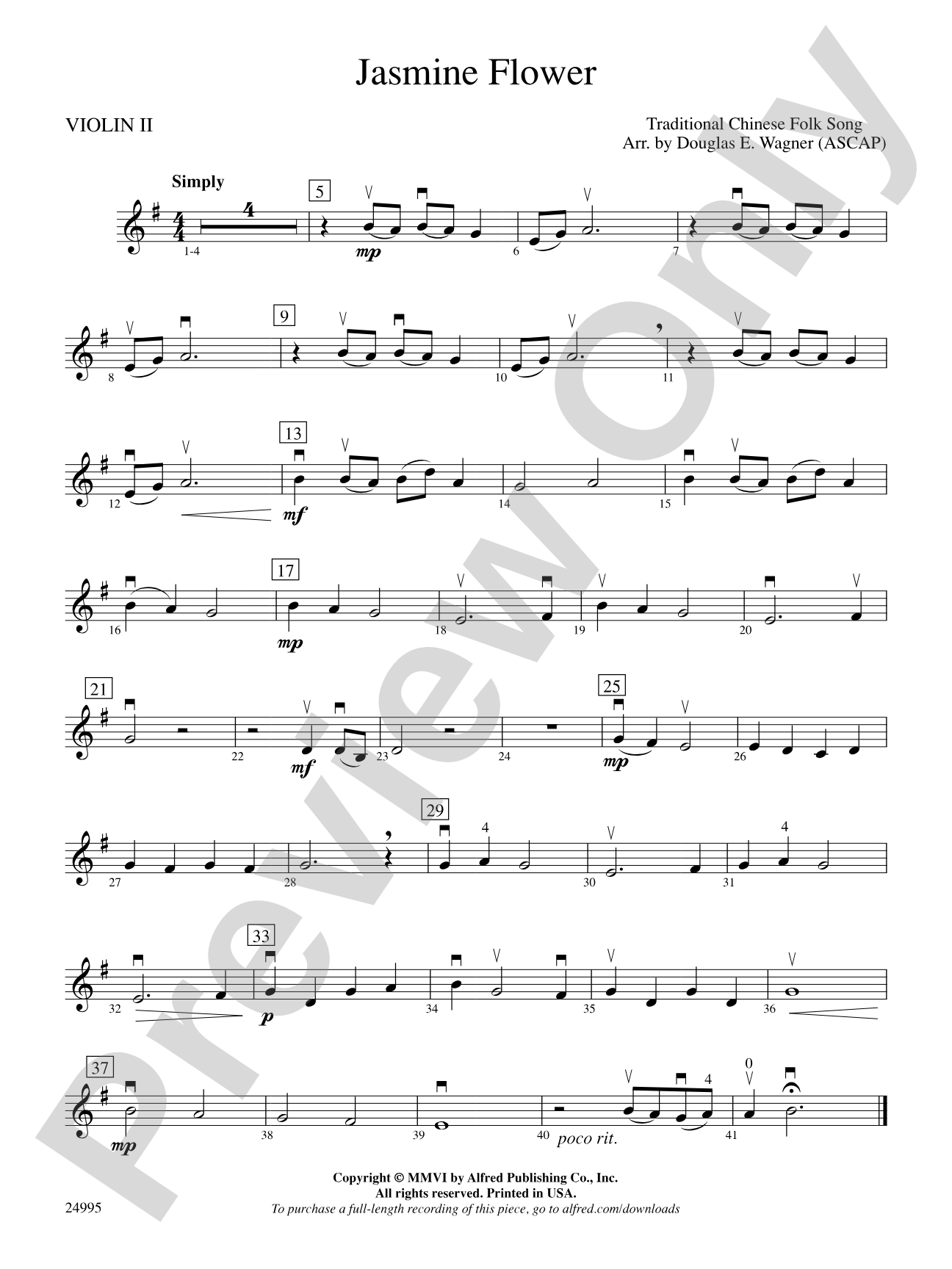 Jasmine Flower: 2nd Violin
