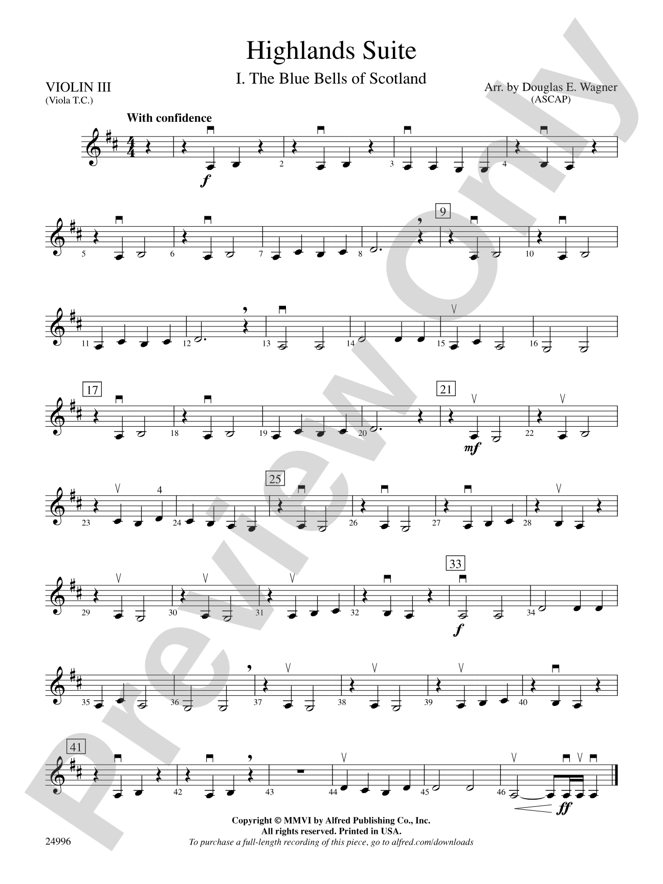 Highlands Suite: 3rd Violin (Viola [TC])