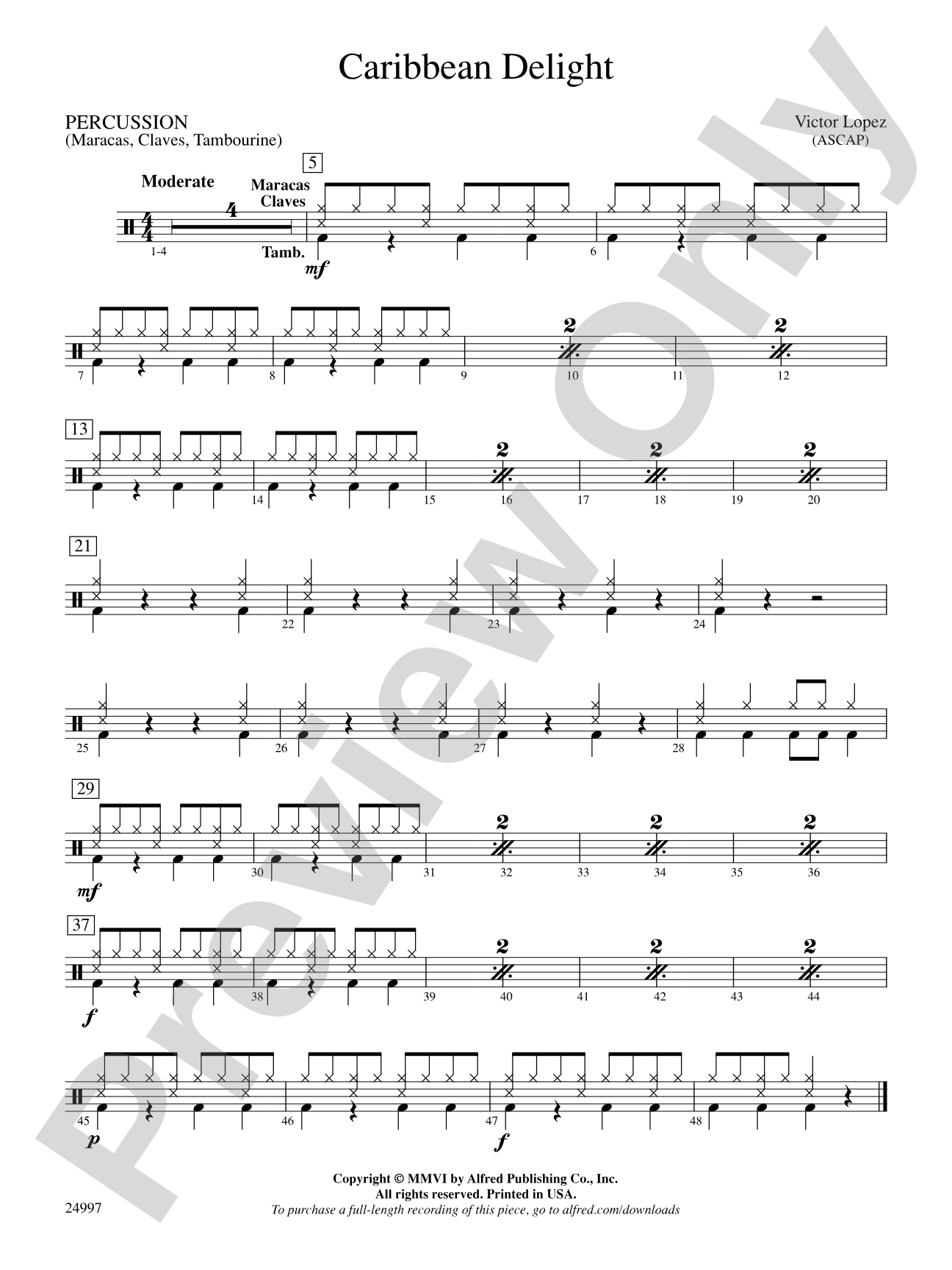 Caribbean Delight: 1st Percussion