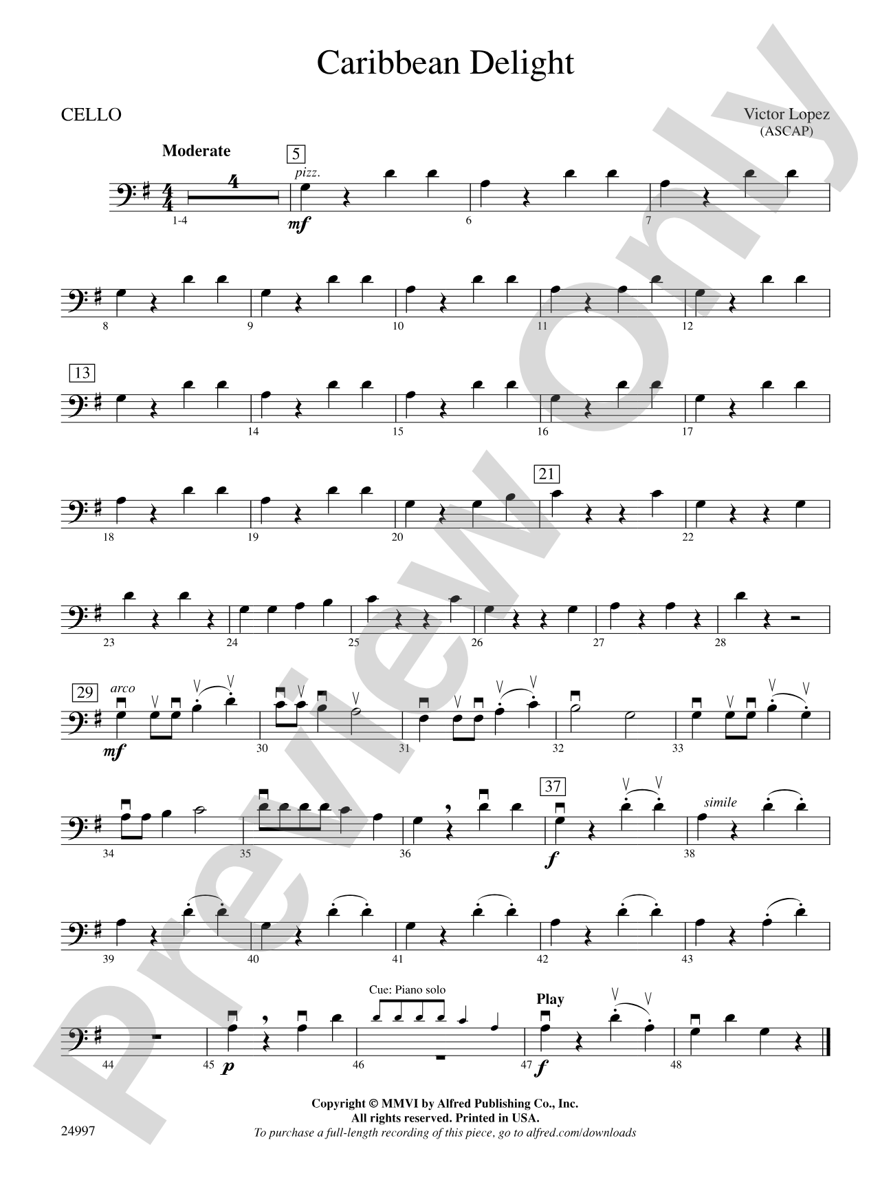 Caribbean Delight: Cello