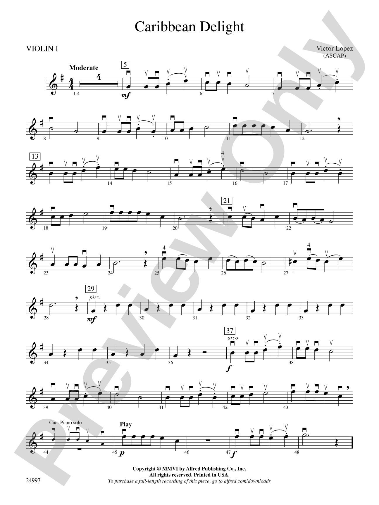 Caribbean Delight: 1st Violin