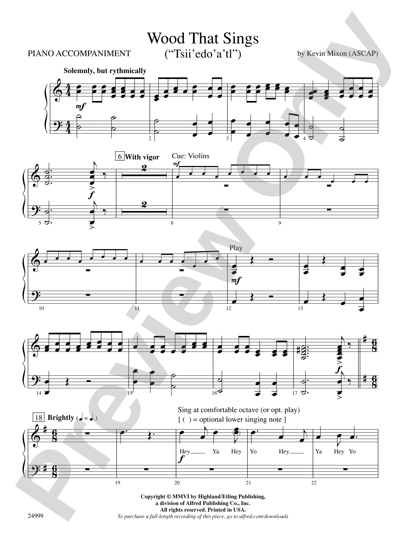 Wood That Sings: Piano Accompaniment