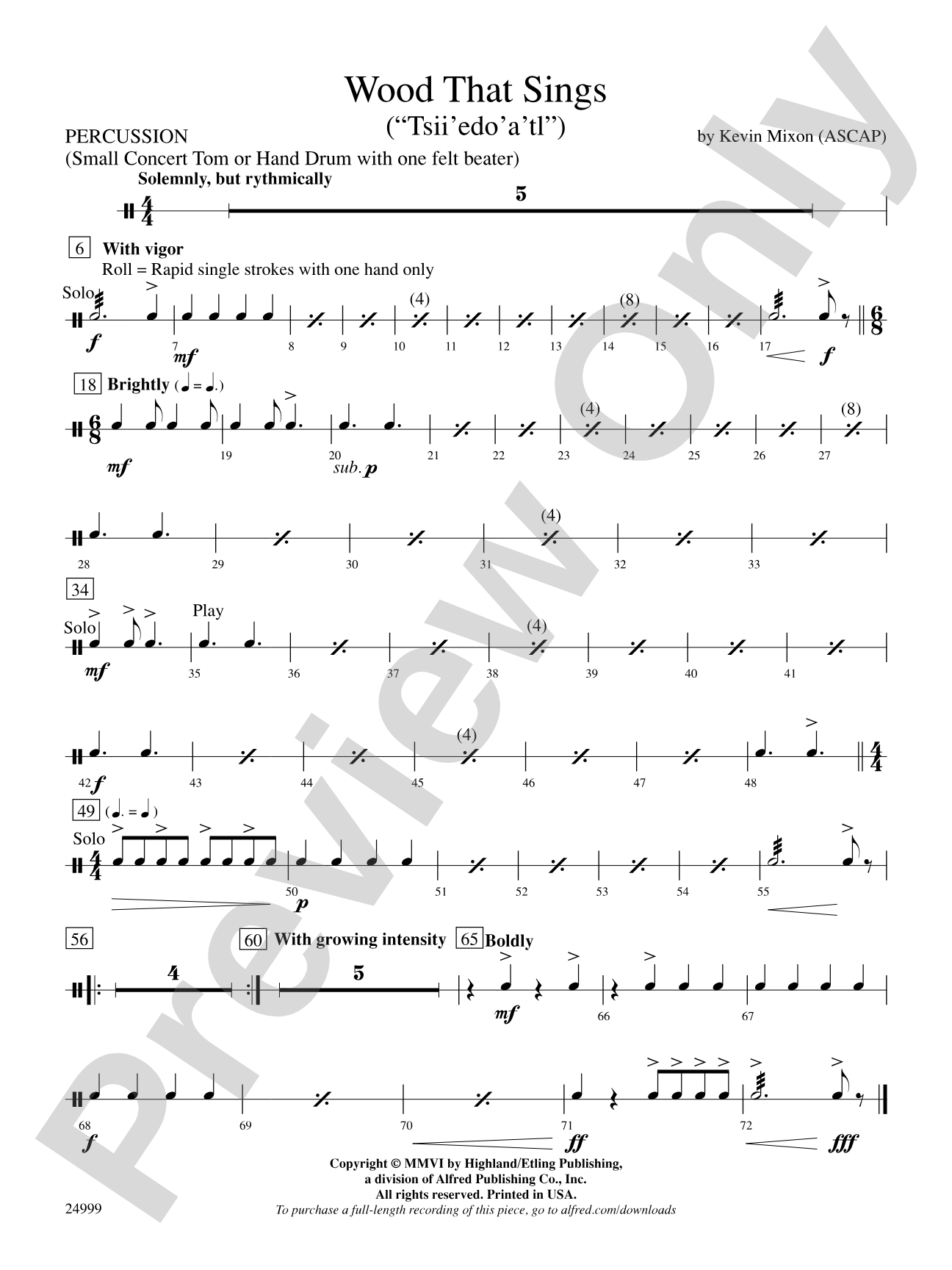 Wood That Sings: 1st Percussion