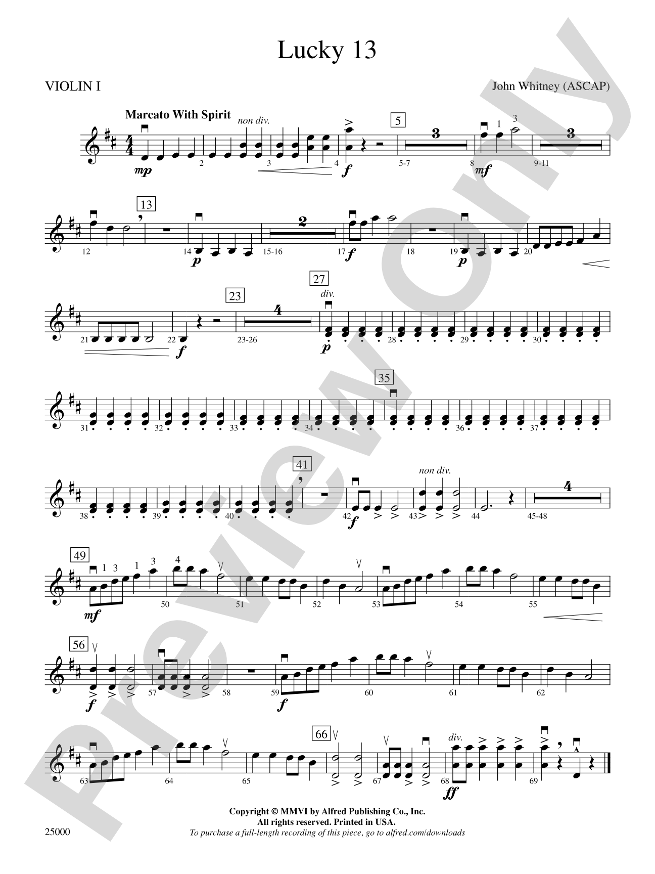 Lucky 13: 1st Violin