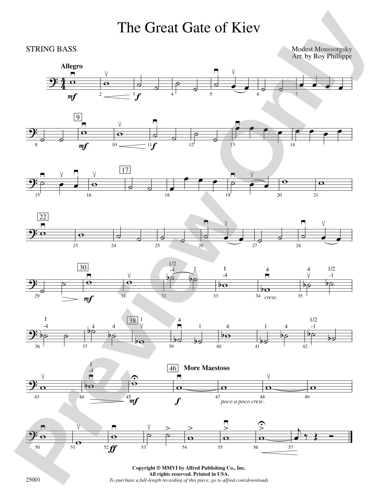 The Great Gate of Kiev: String Bass