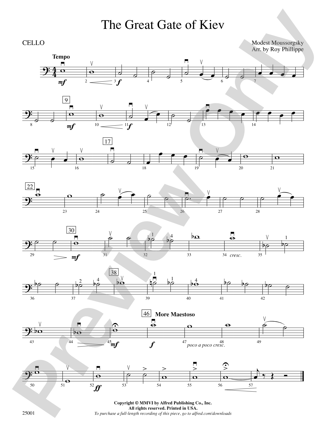 The Great Gate of Kiev: Cello