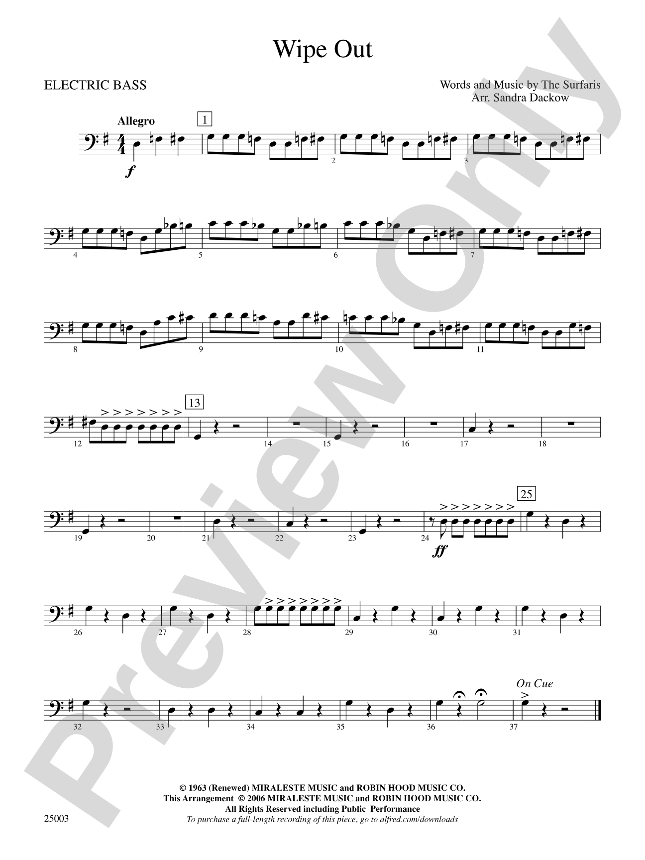 Wipe Out: Electric Bass