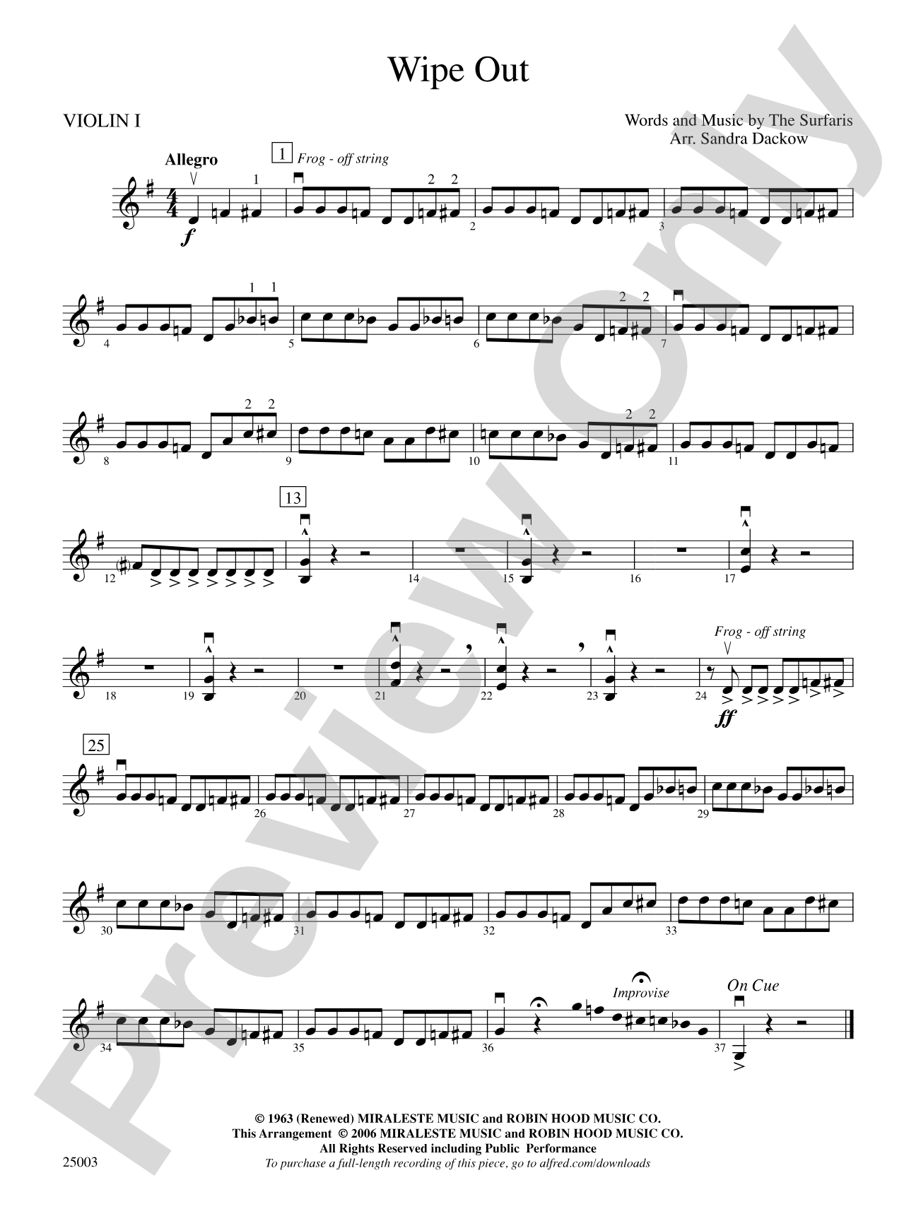 Wipe Out: 1st Violin